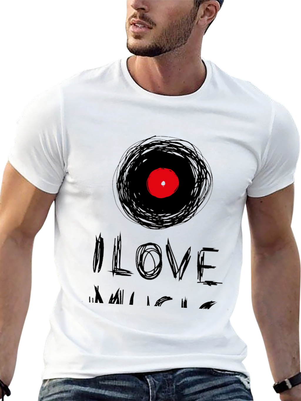 I Love Music T-Shirt Black
