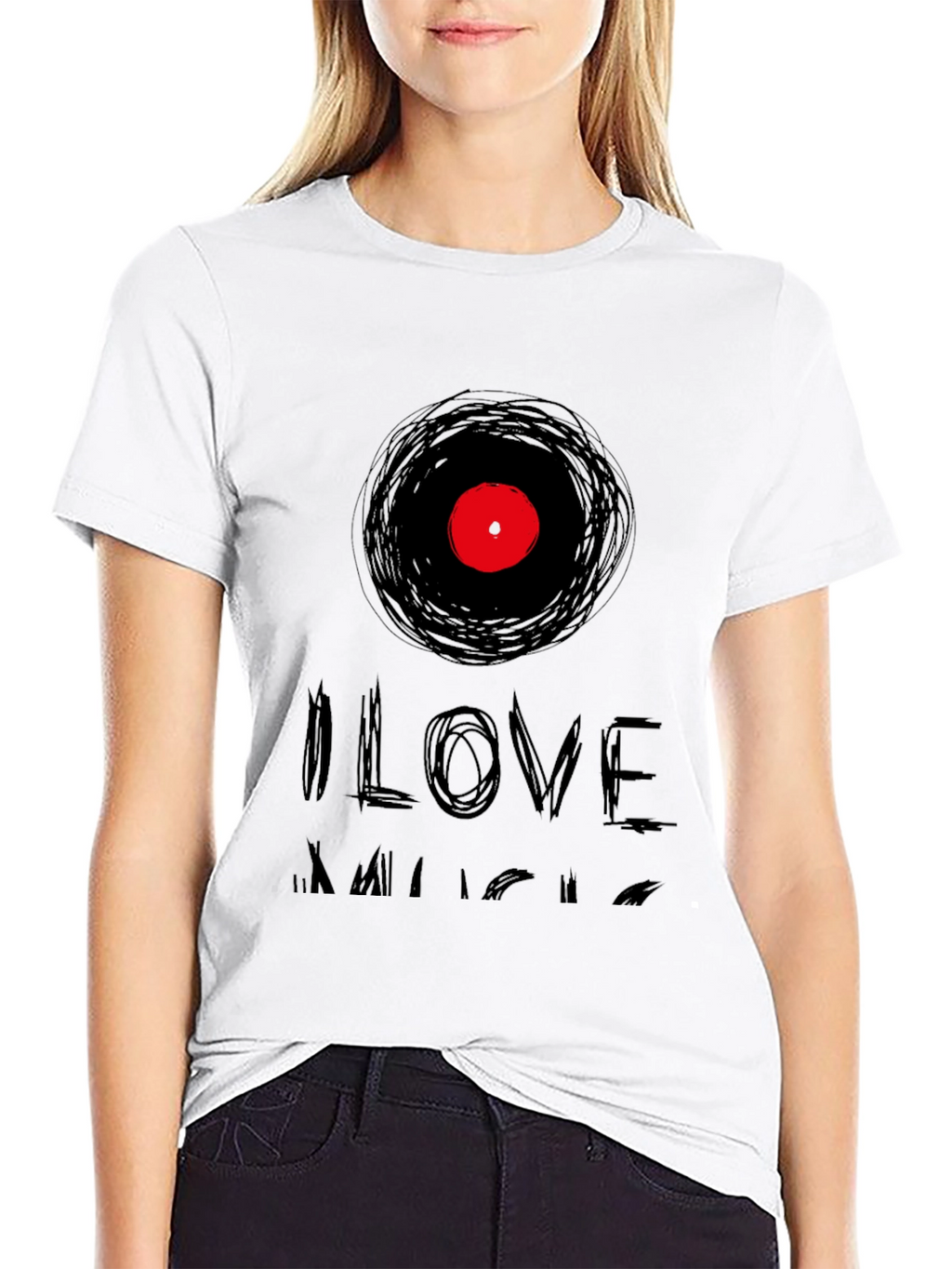 I Love Music T-Shirt Black