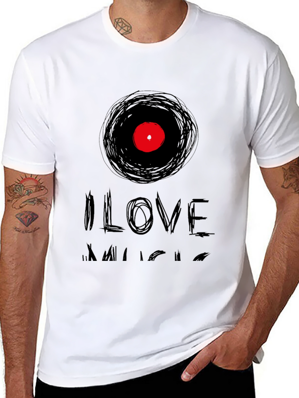 I Love Music T-Shirt Black