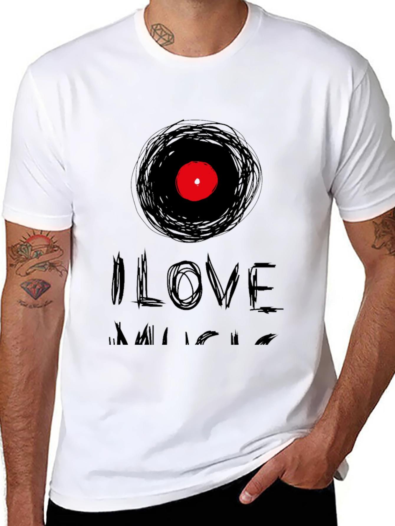 I Love Music T-Shirt Black