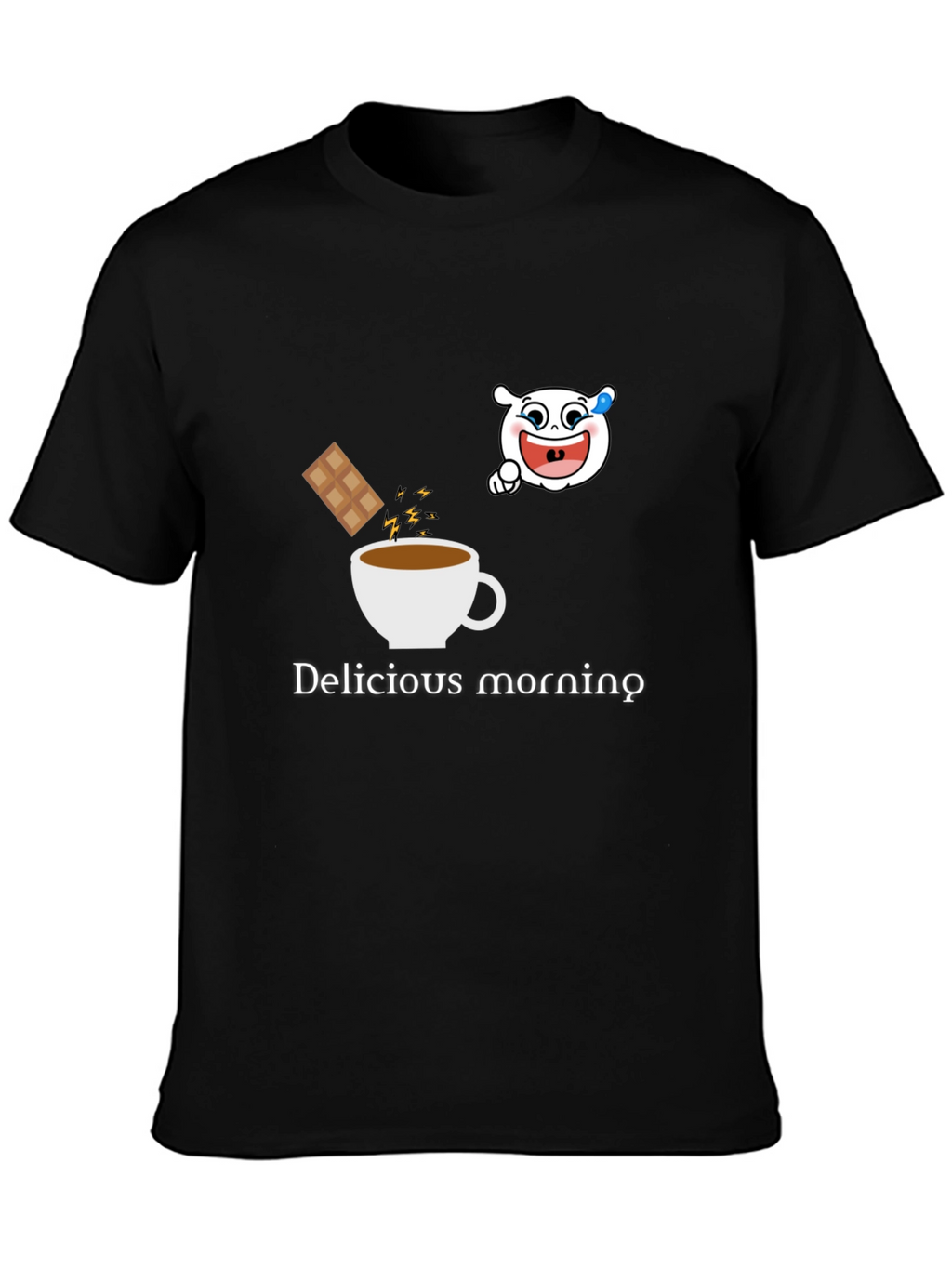 Delicious Morning Black Graphic Tee