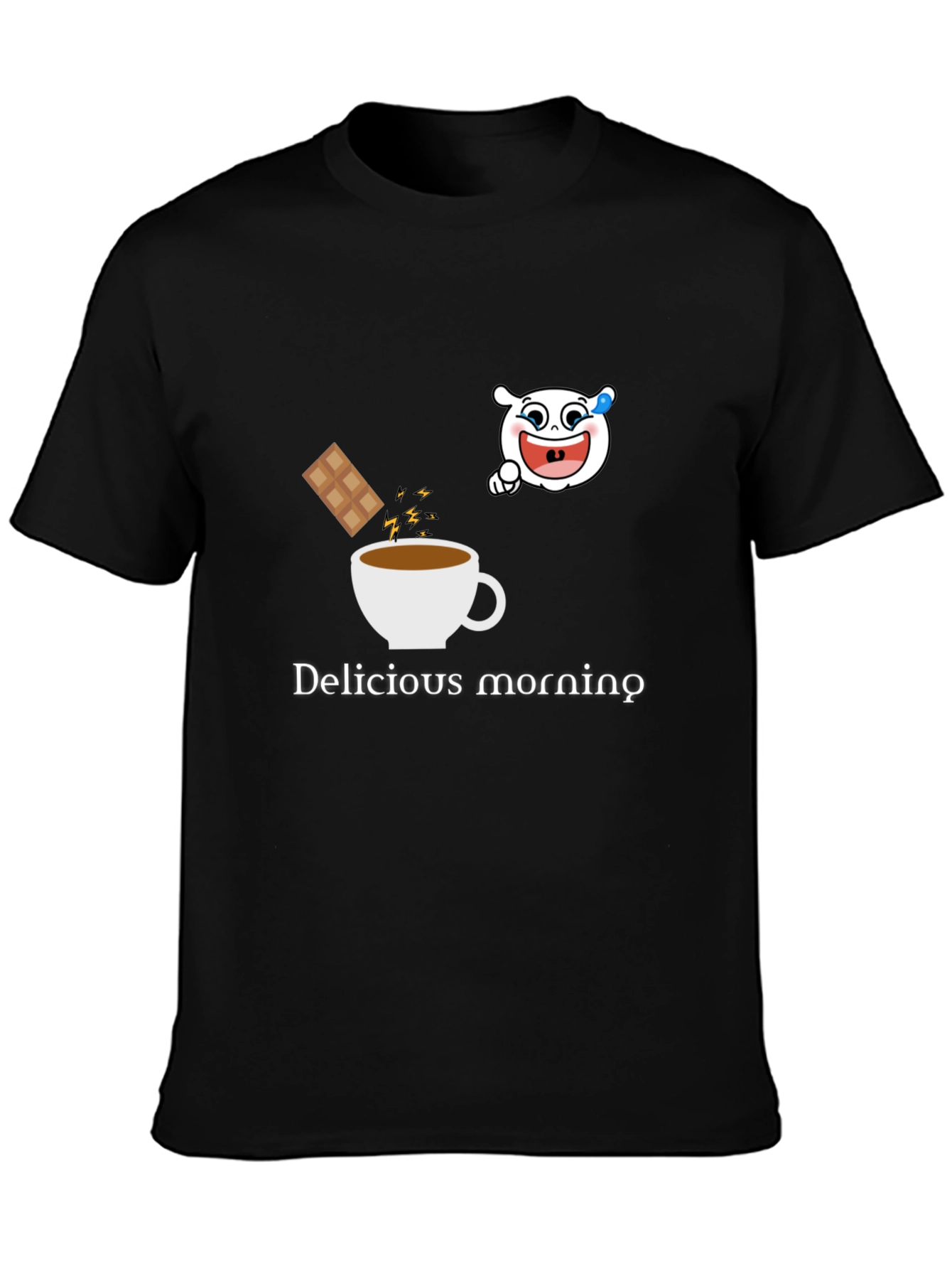 Delicious Morning Black Graphic Tee