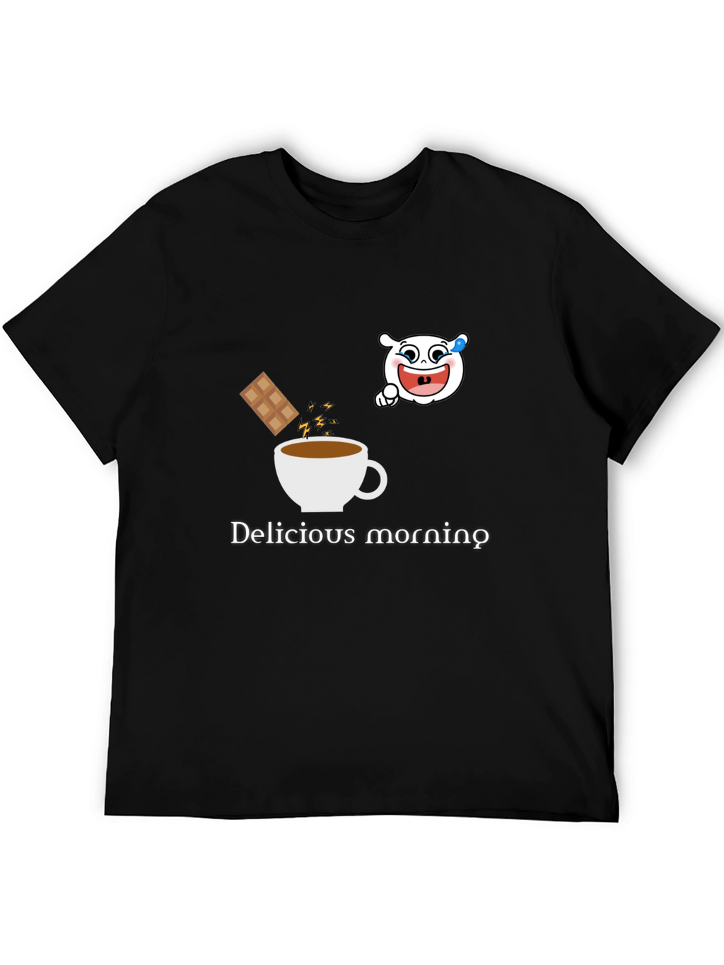 Delicious Morning Black Graphic Tee