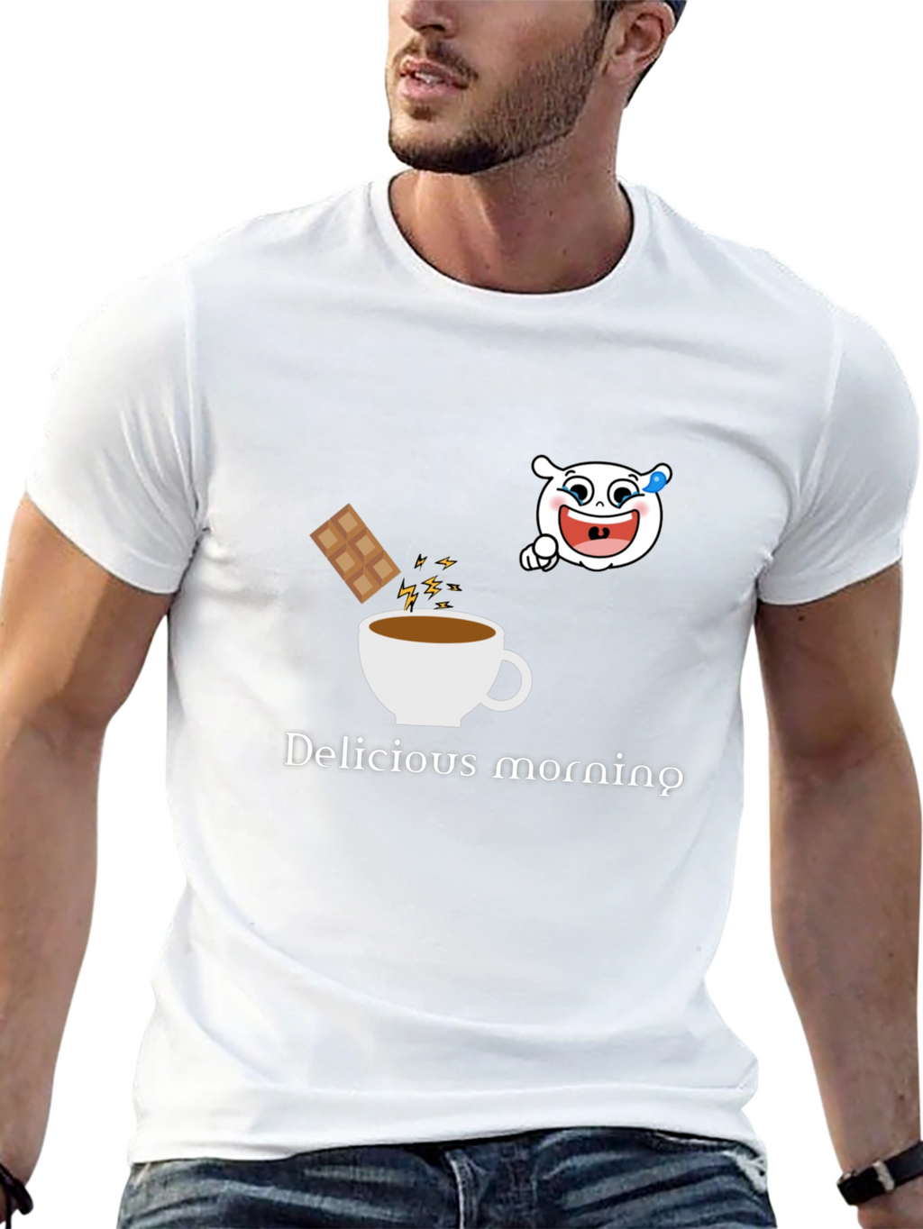 Delicious Morning Black Graphic Tee