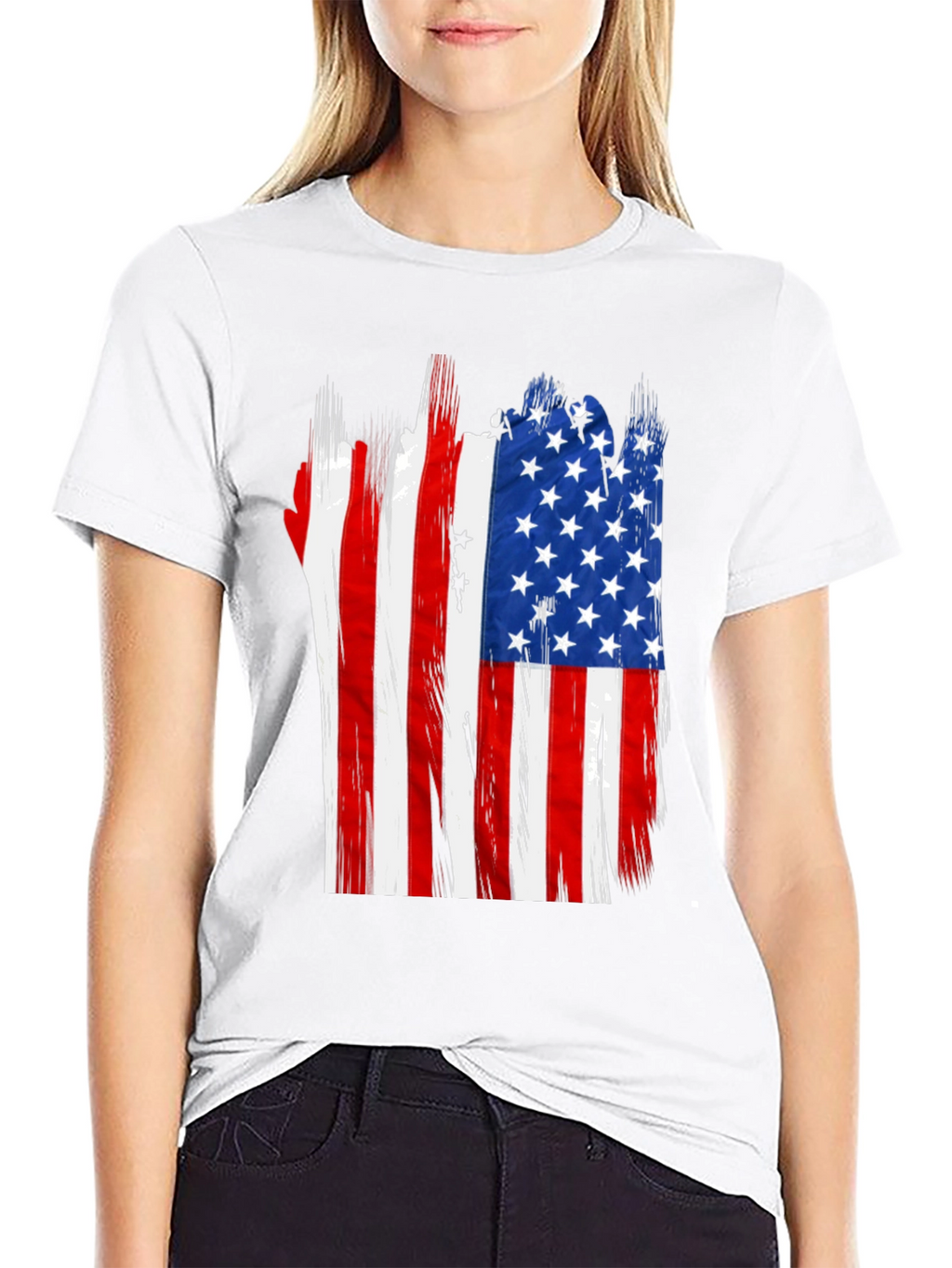 American Flag Distressed Graphic T-Shirt