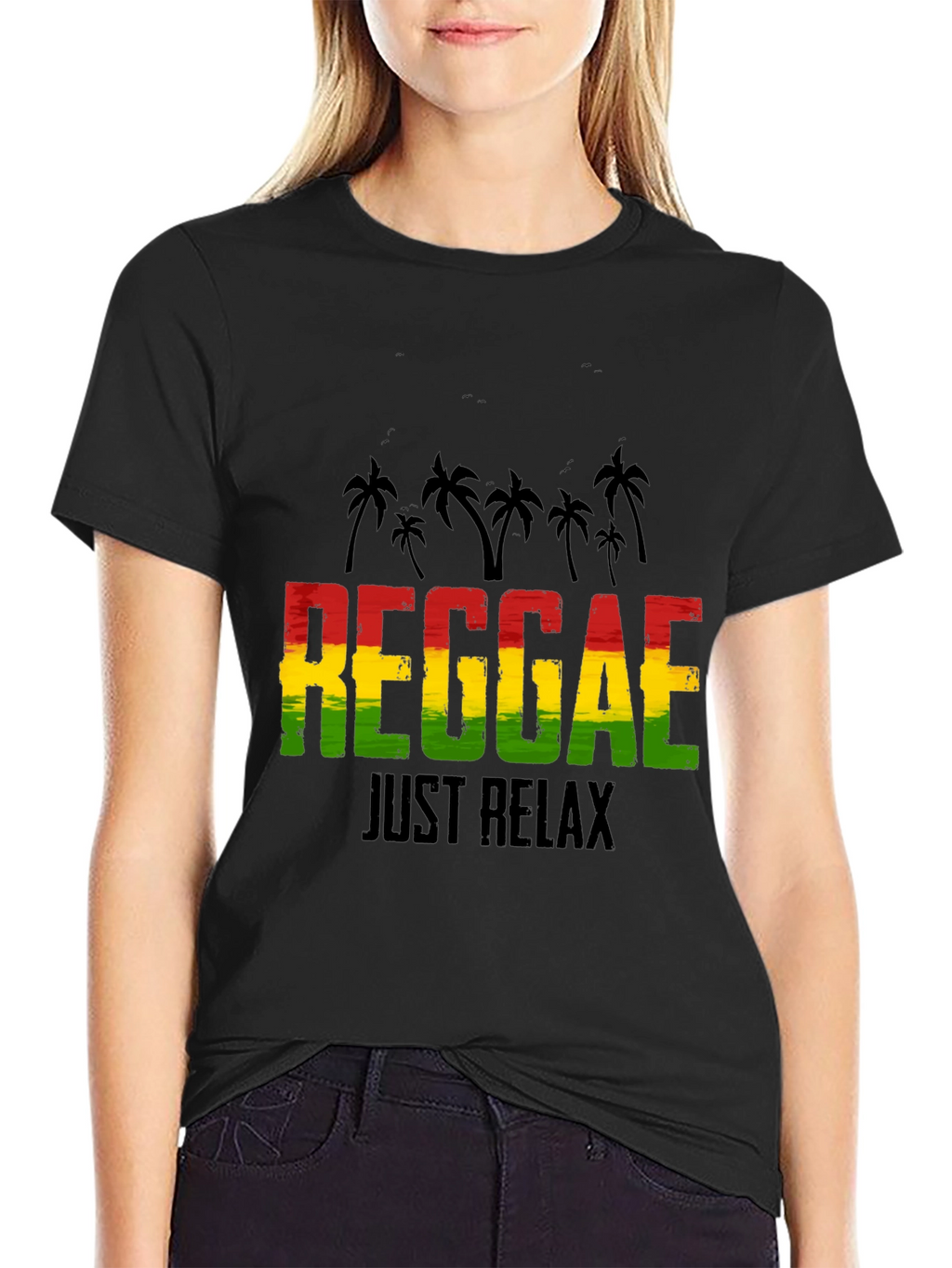 Reggae Just Relax Graphic Tee - Black