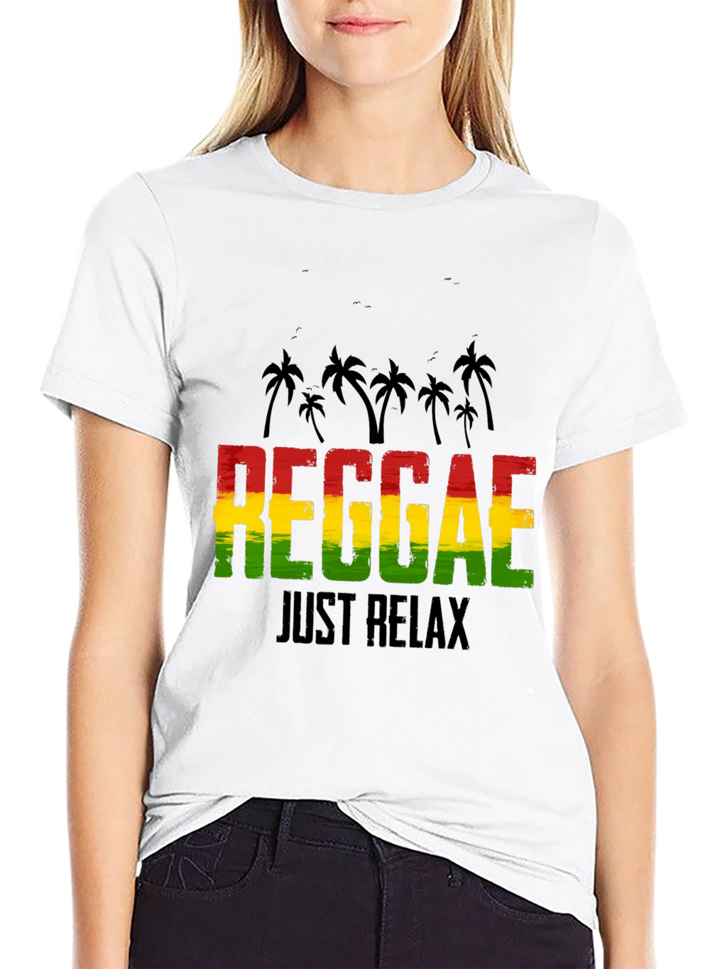 Reggae Just Relax Graphic Tee - Black