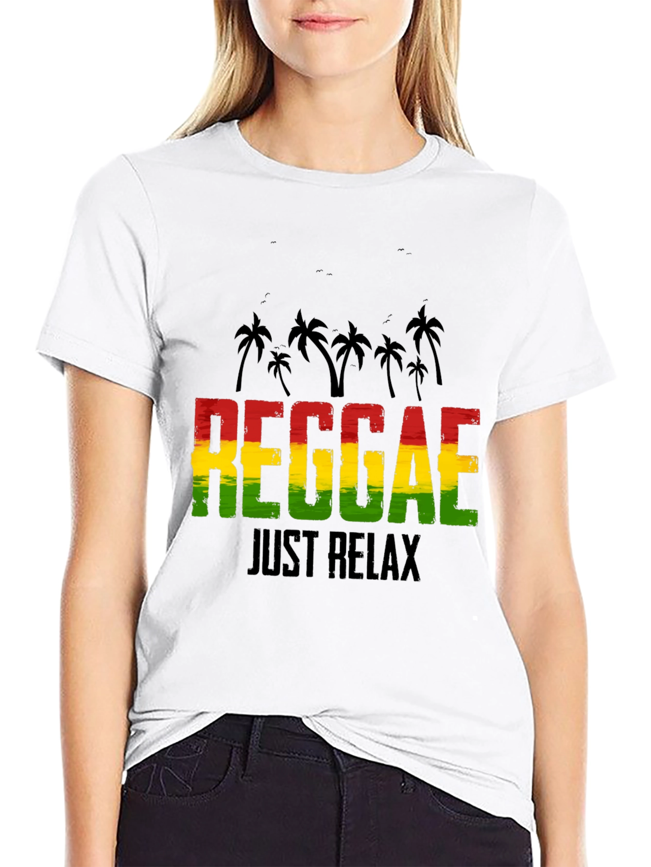 Reggae Just Relax Graphic Tee - Black