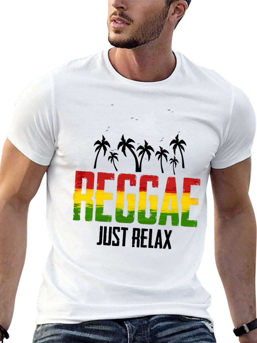 Reggae Just Relax Graphic Tee - Black