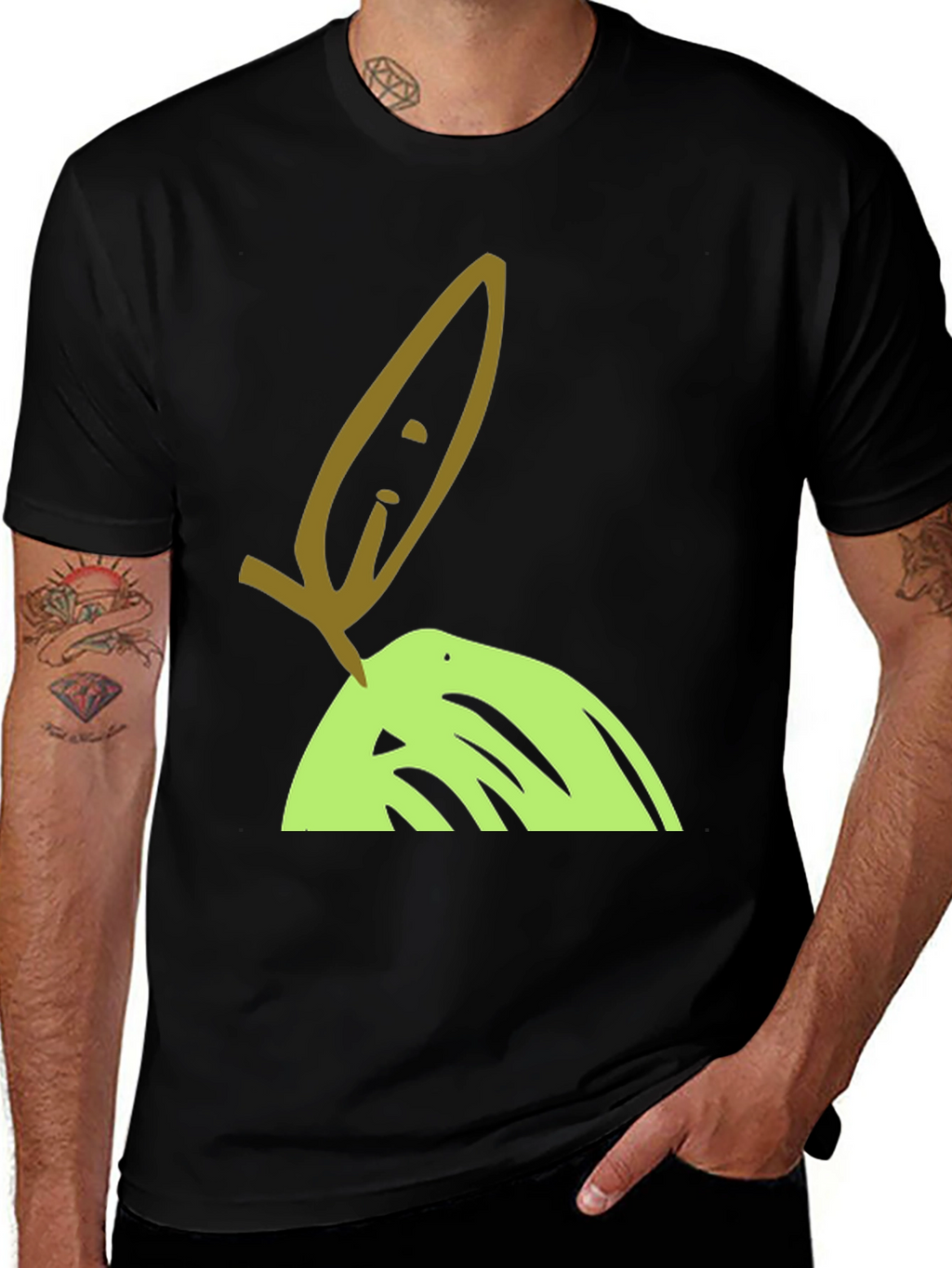 Olive Branch Graphic Tee - Unisex Black T-Shirt