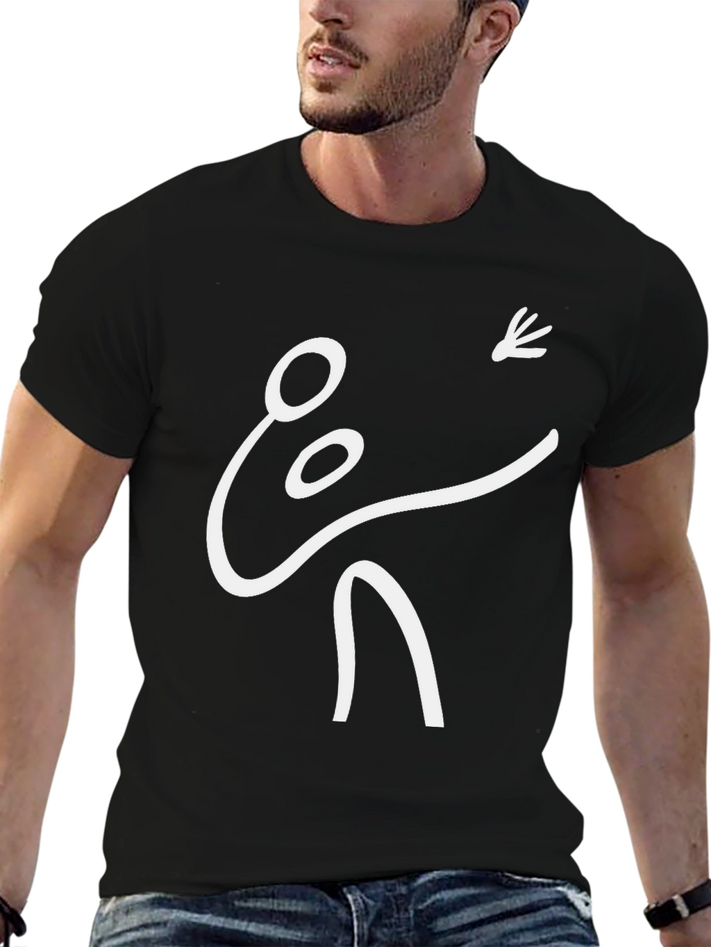 Stick Figure Badminton T-Shirt