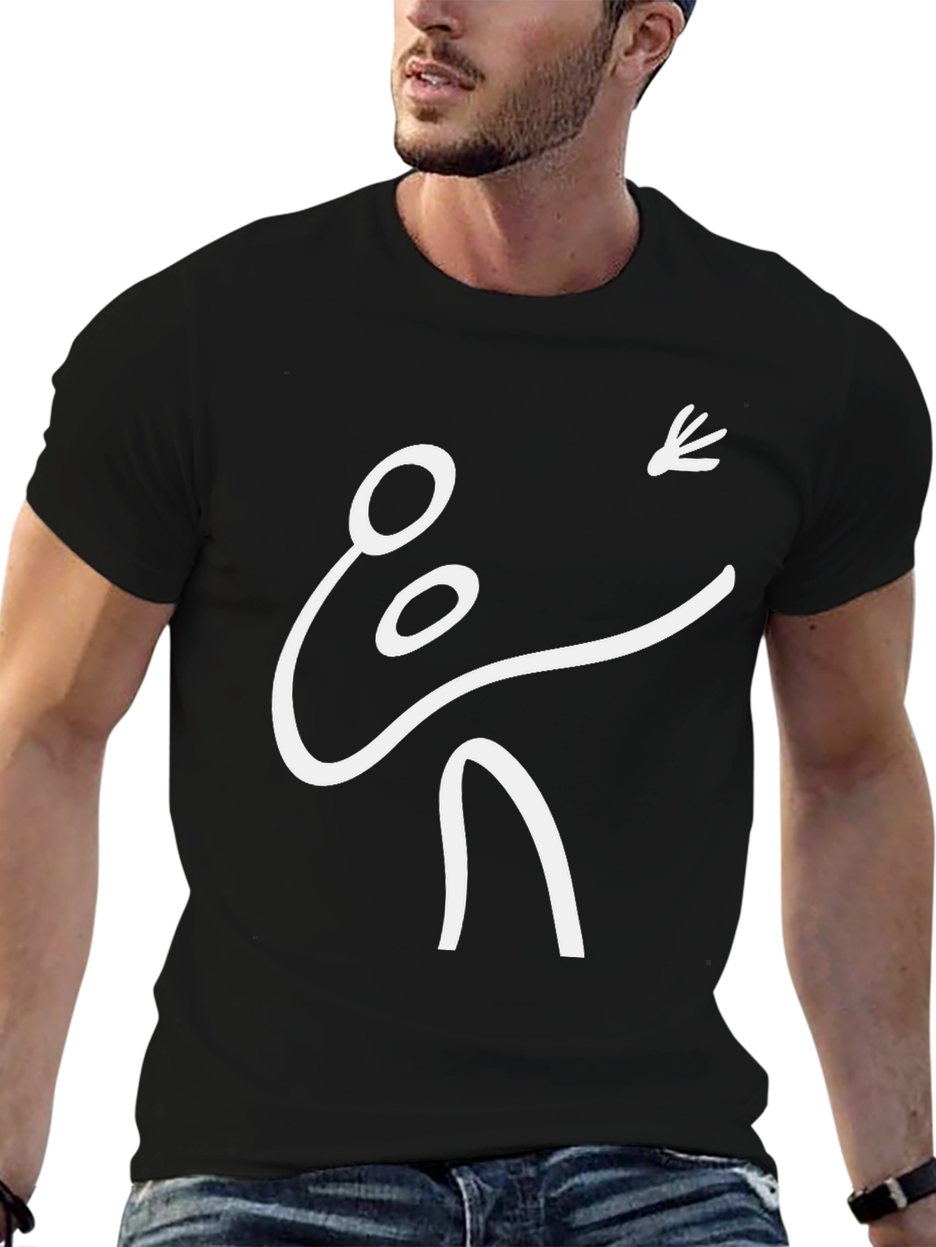Stick Figure Badminton T-Shirt