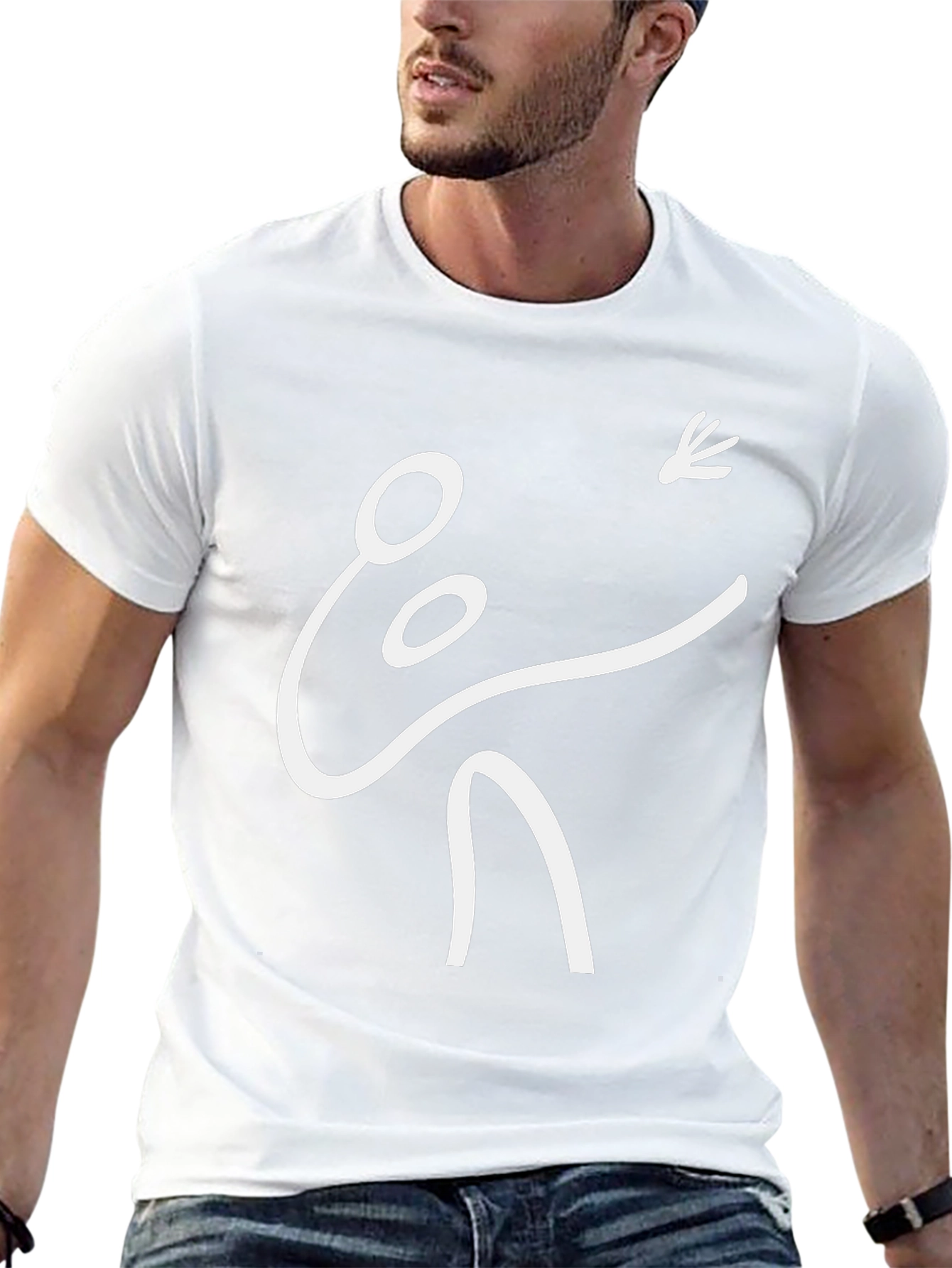 Stick Figure Badminton T-Shirt