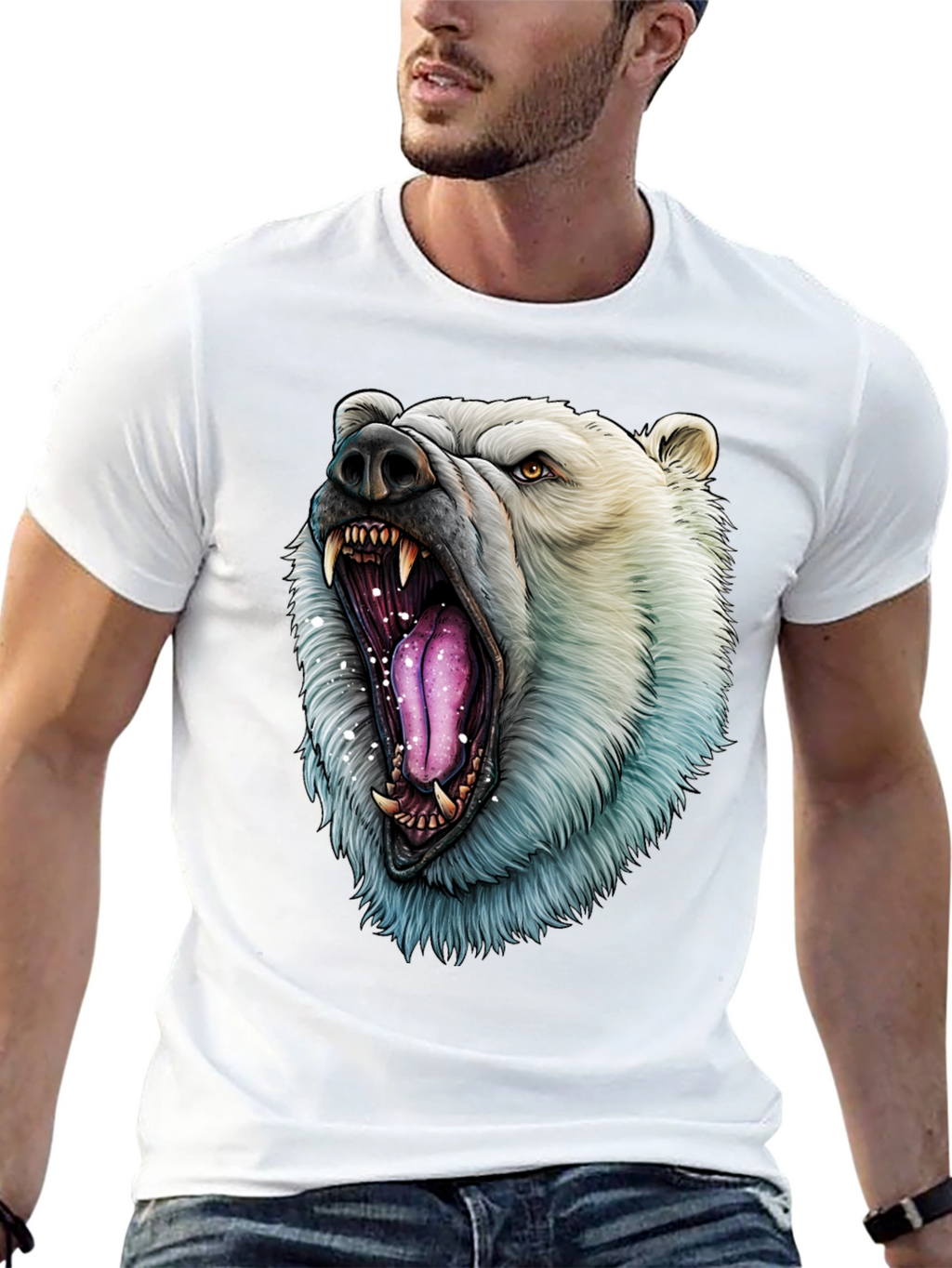 Polar Bear Graphic Tee - Roaring Wild Style
