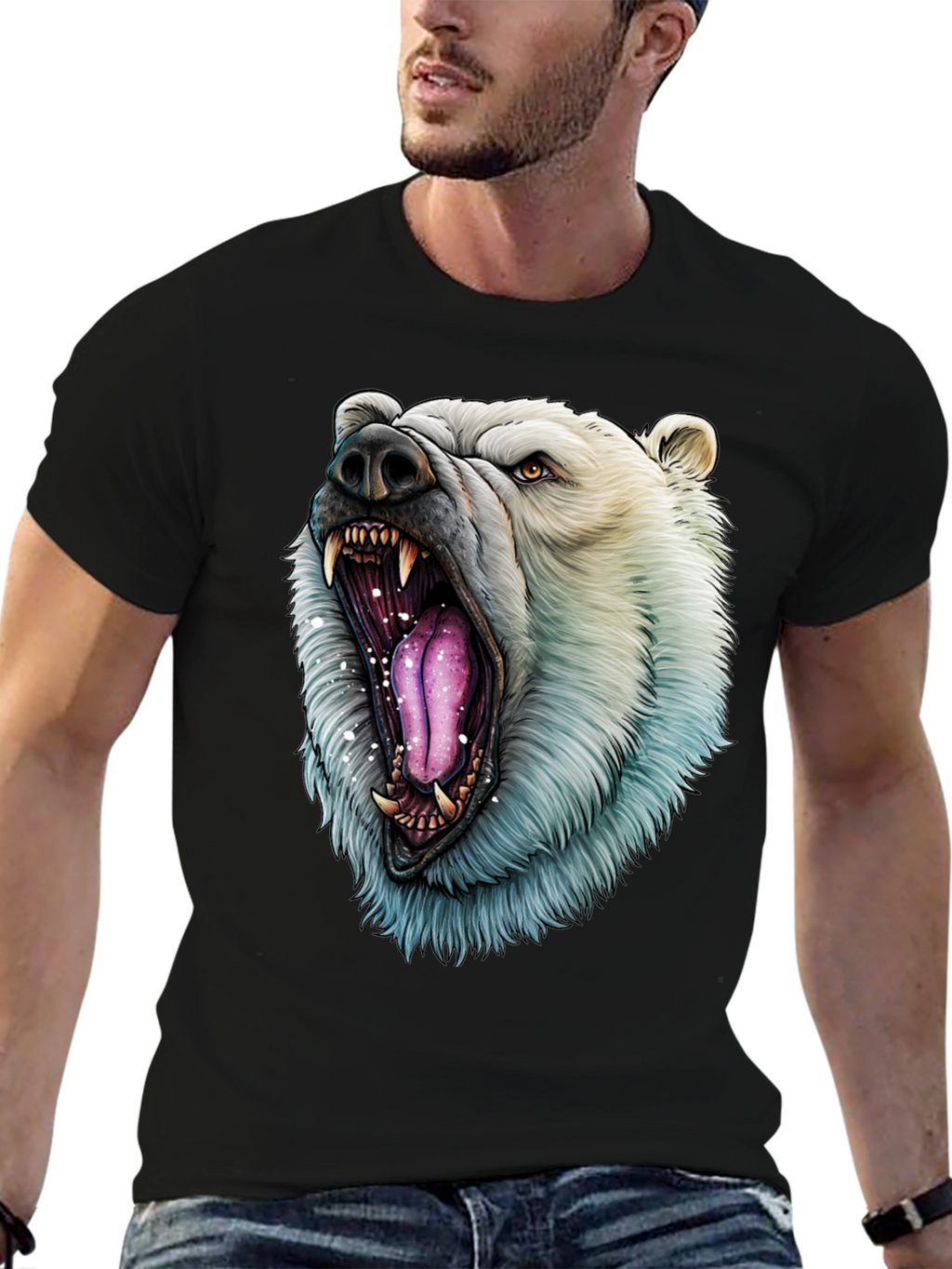 Polar Bear Graphic Tee - Roaring Wild Style