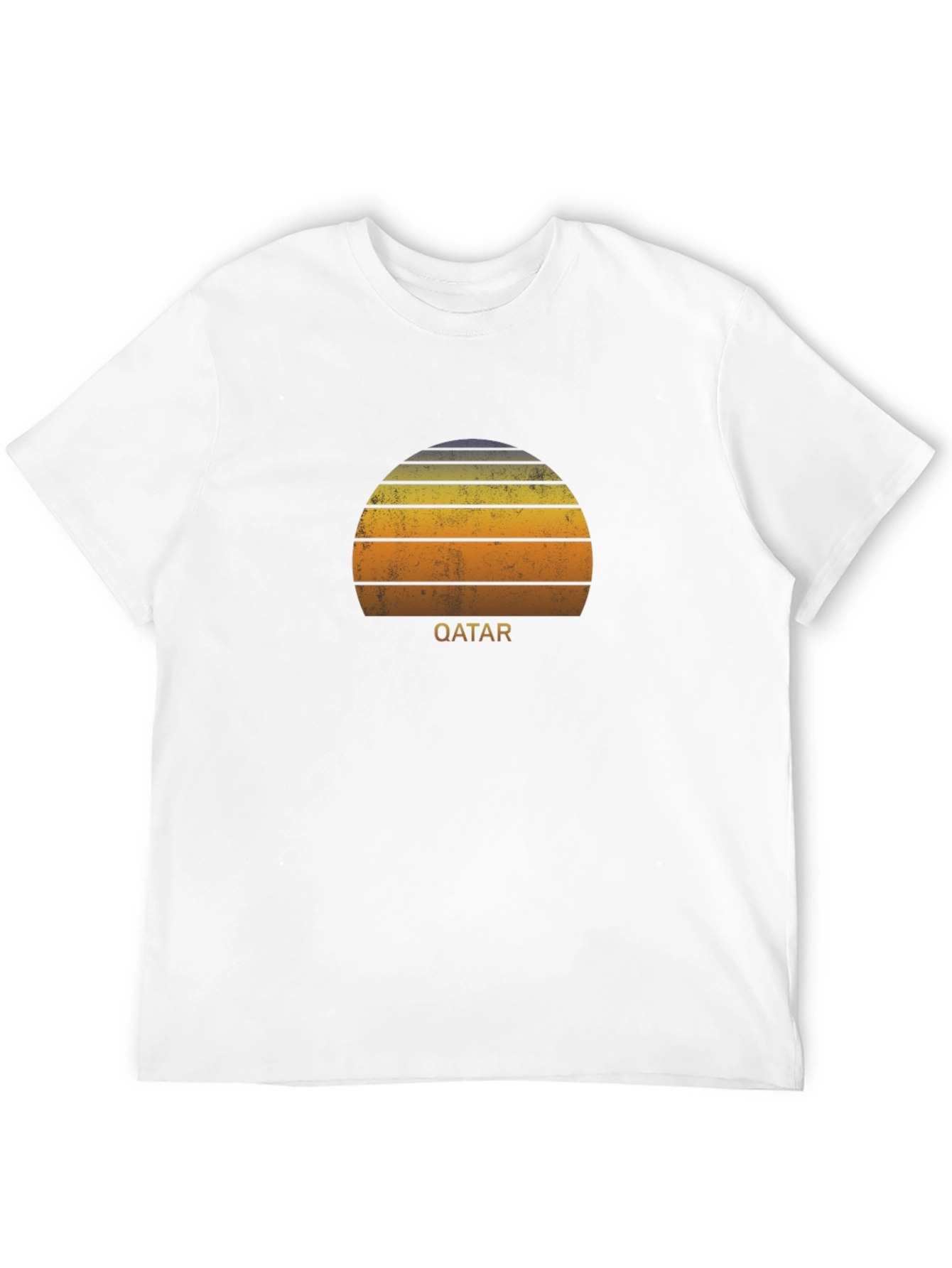 Qatar Sunset Graphic Tee - Retro Style Black T-Shirt