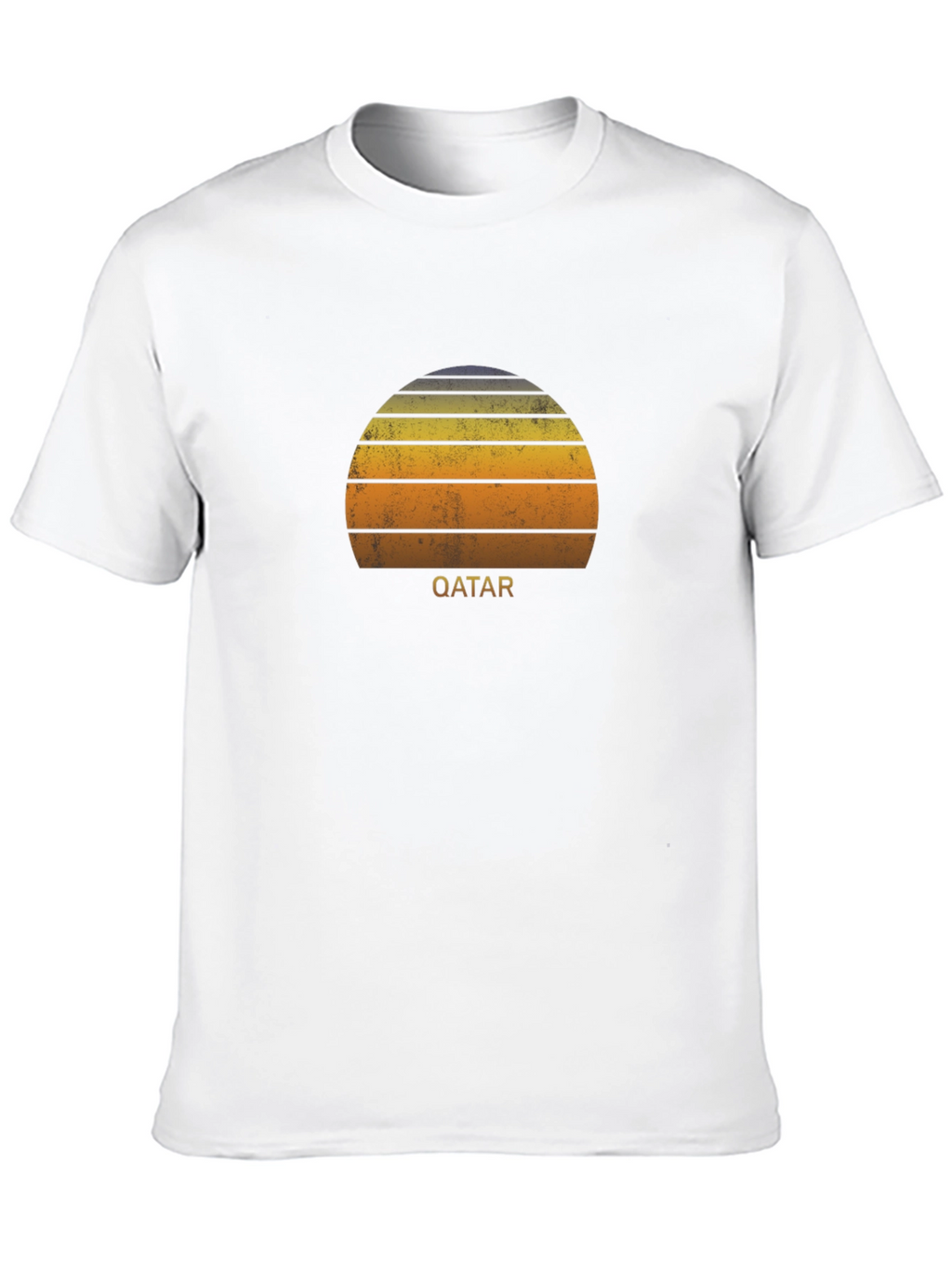 Qatar Sunset Graphic Tee - Retro Style Black T-Shirt