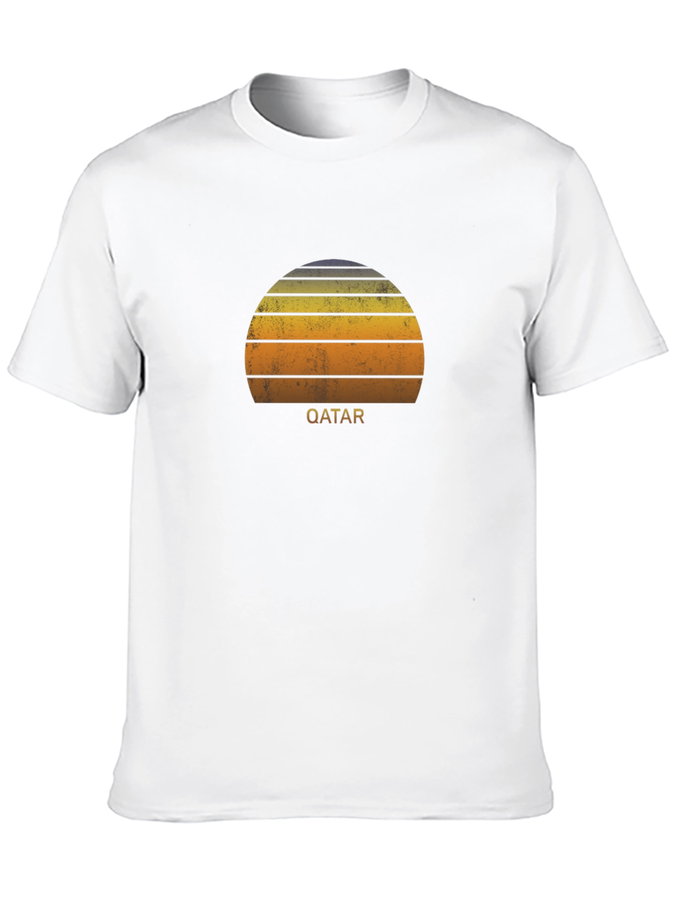 Qatar Sunset Graphic Tee - Retro Style Black T-Shirt