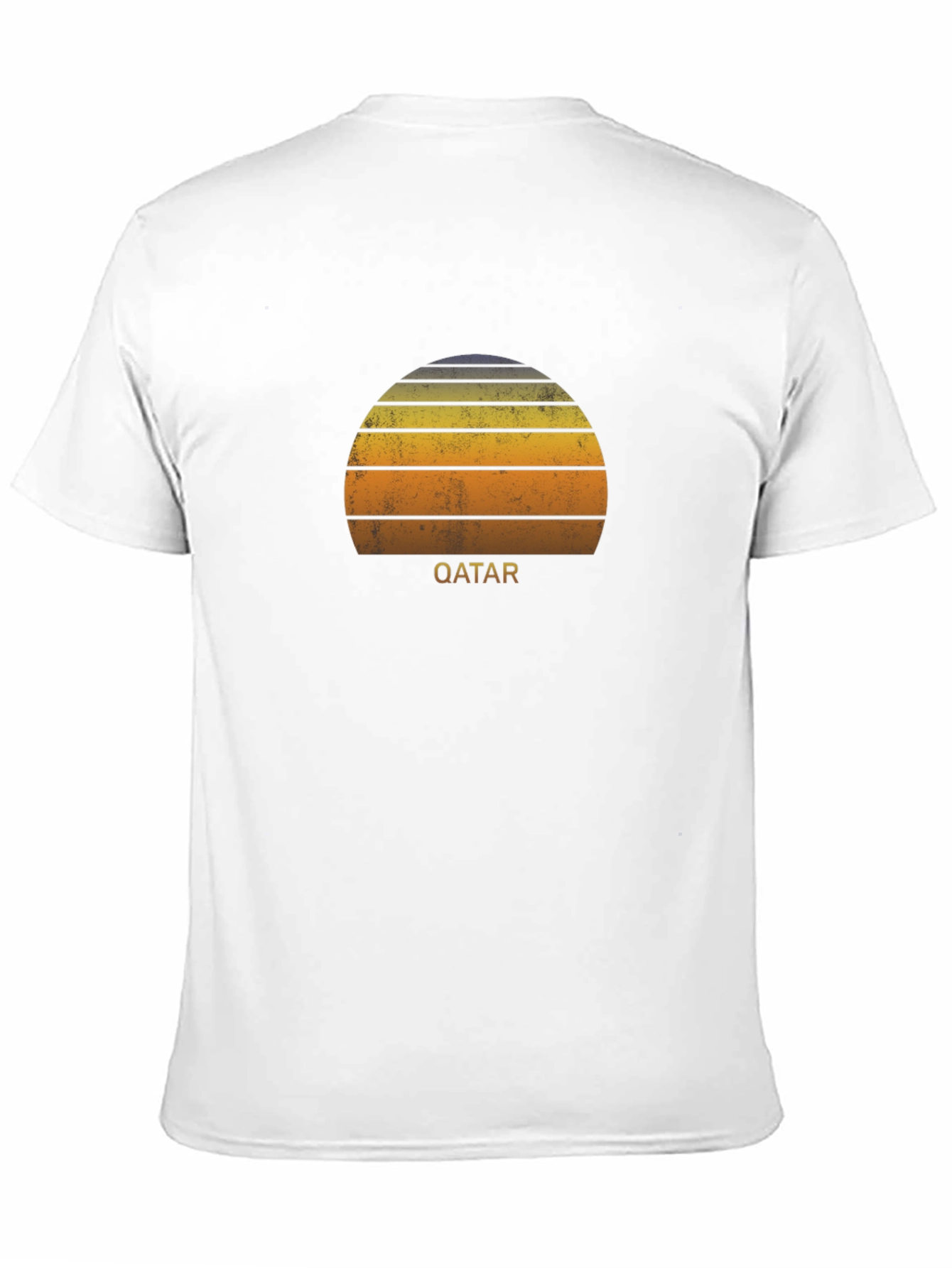 Qatar Sunset Graphic Tee - Retro Style Black T-Shirt