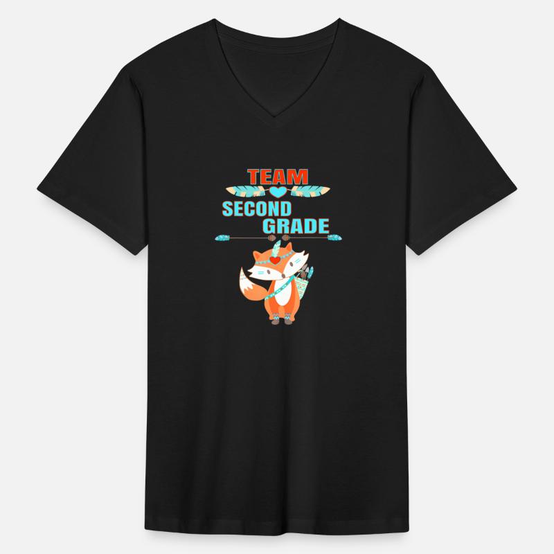 Team Second Grade Cute Fox Teacher Student Back