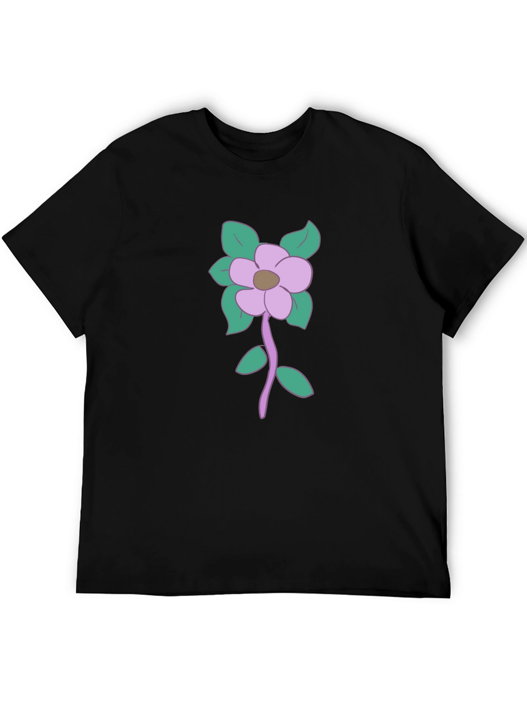 Floral Graphic Print Mens Black T-Shirt