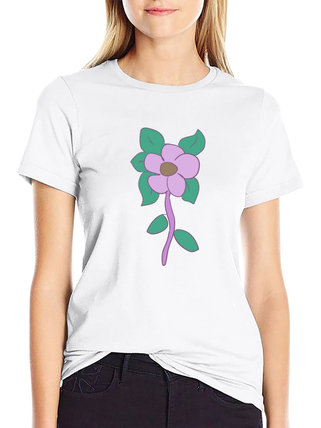 Floral Graphic Print Mens Black T-Shirt