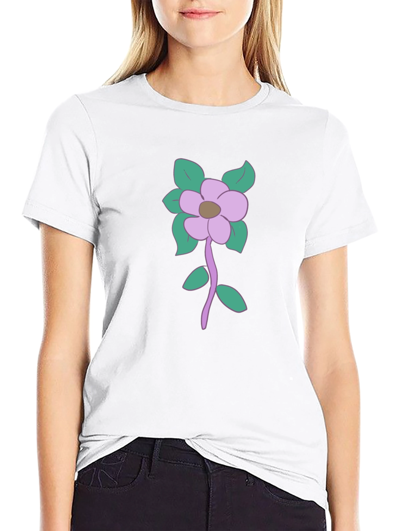 Floral Graphic Print Mens Black T-Shirt