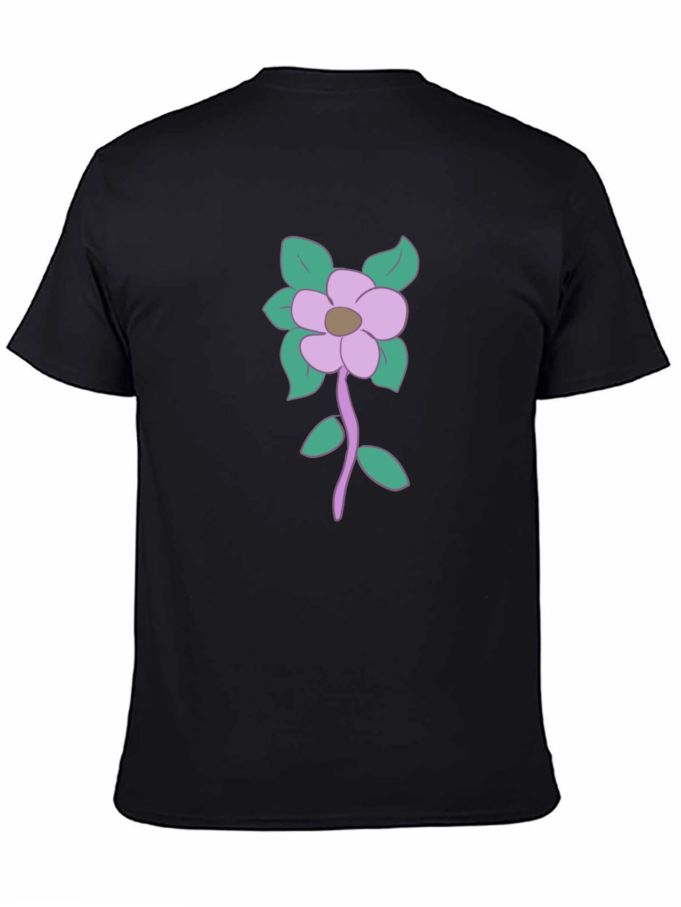 Floral Graphic Print Mens Black T-Shirt