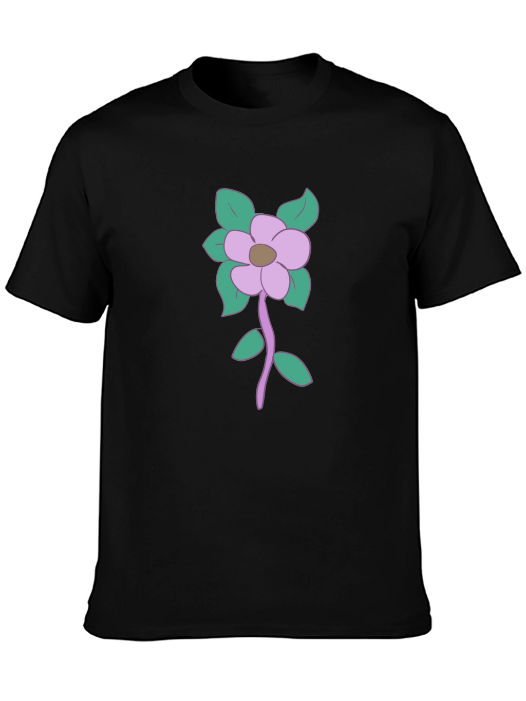 Floral Graphic Print Mens Black T-Shirt
