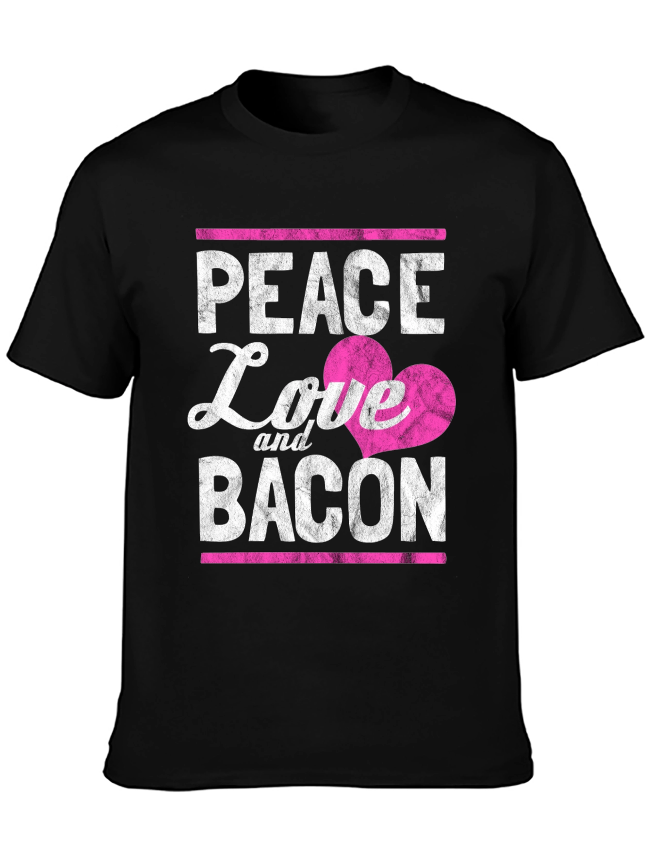 Peace Love and Bacon T-Shirt - Funny Foodie Tee