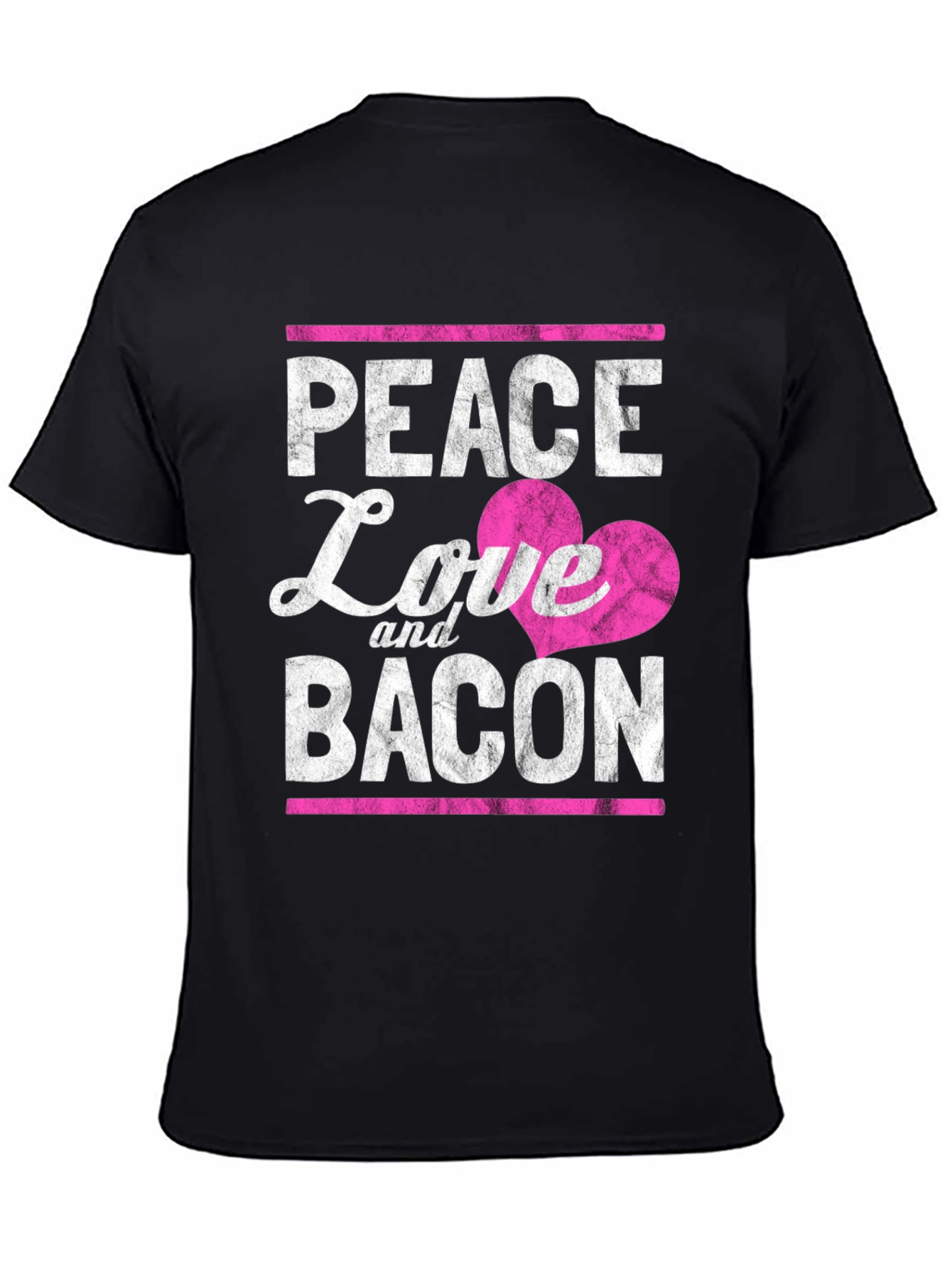 Peace Love and Bacon T-Shirt - Funny Foodie Tee