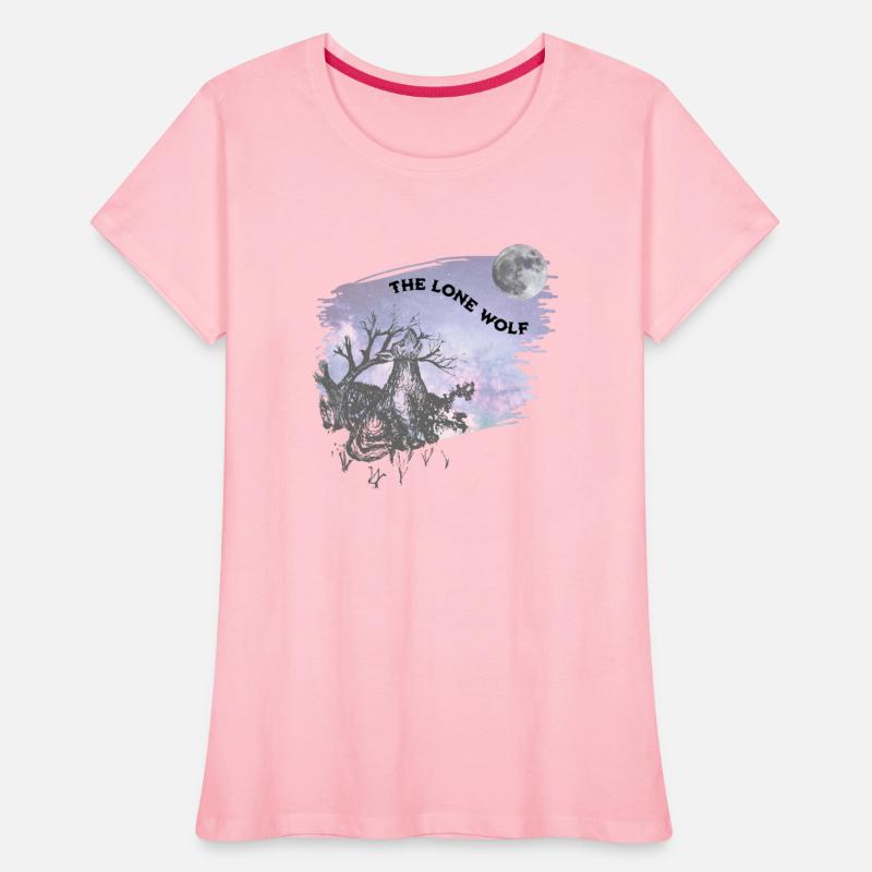 The Lone Wolf Drawing on Night Sky Rustic Letters