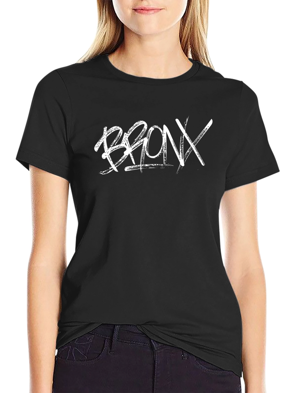 Bronx T-Shirt - Black Crew Neck Graphic Tee