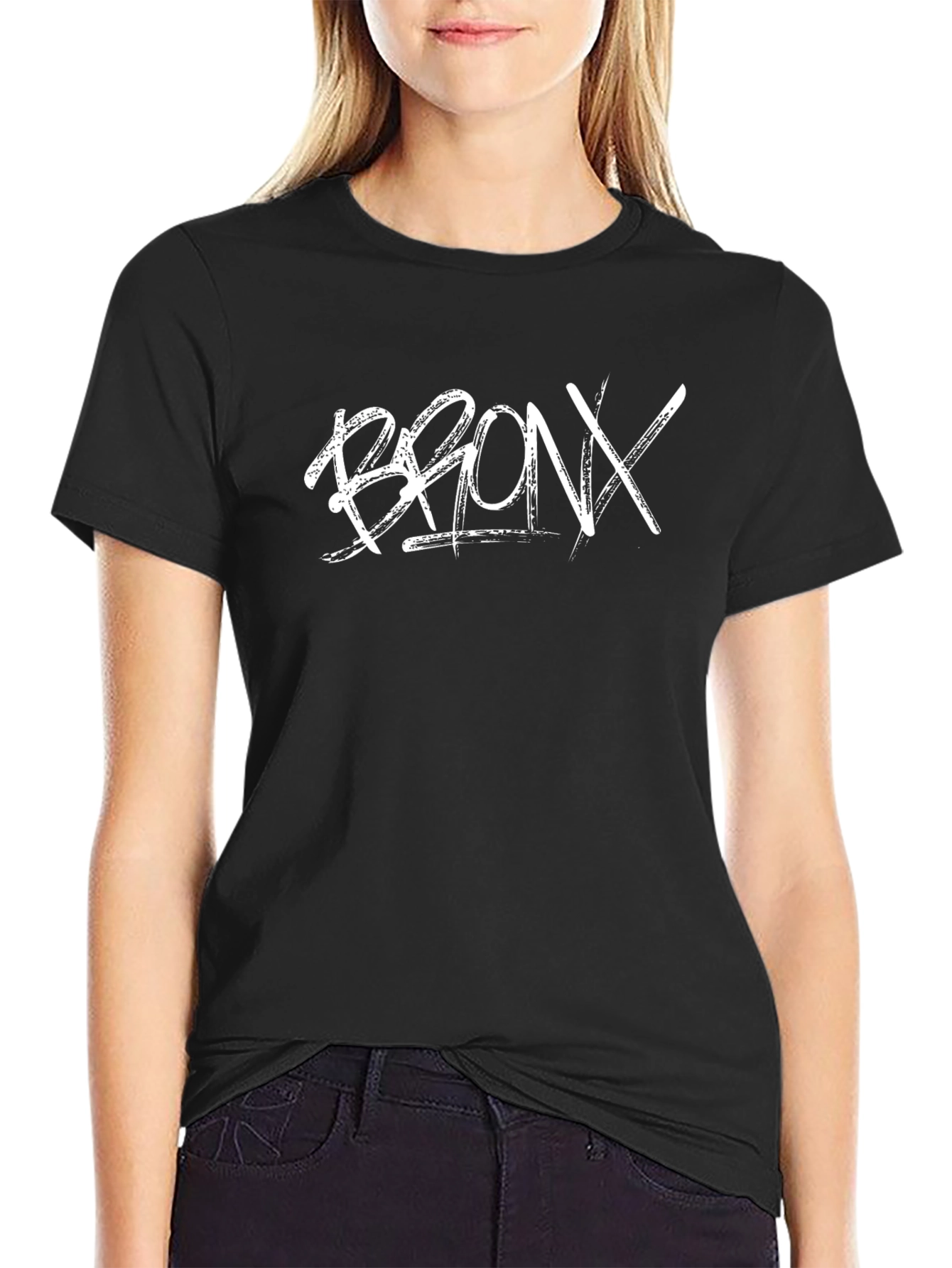 Bronx T-Shirt - Black Crew Neck Graphic Tee