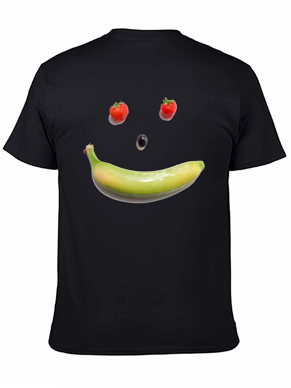 Fruit Face Graphic Tee - Black Cotton T-Shirt