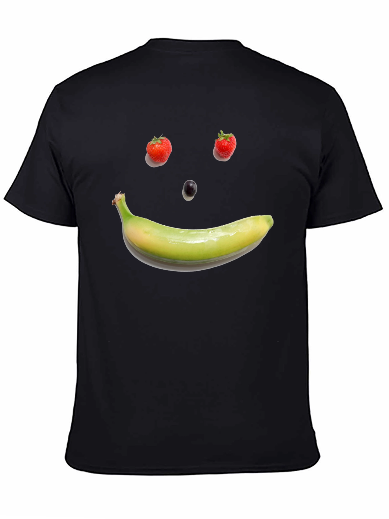 Fruit Face Graphic Tee - Black Cotton T-Shirt