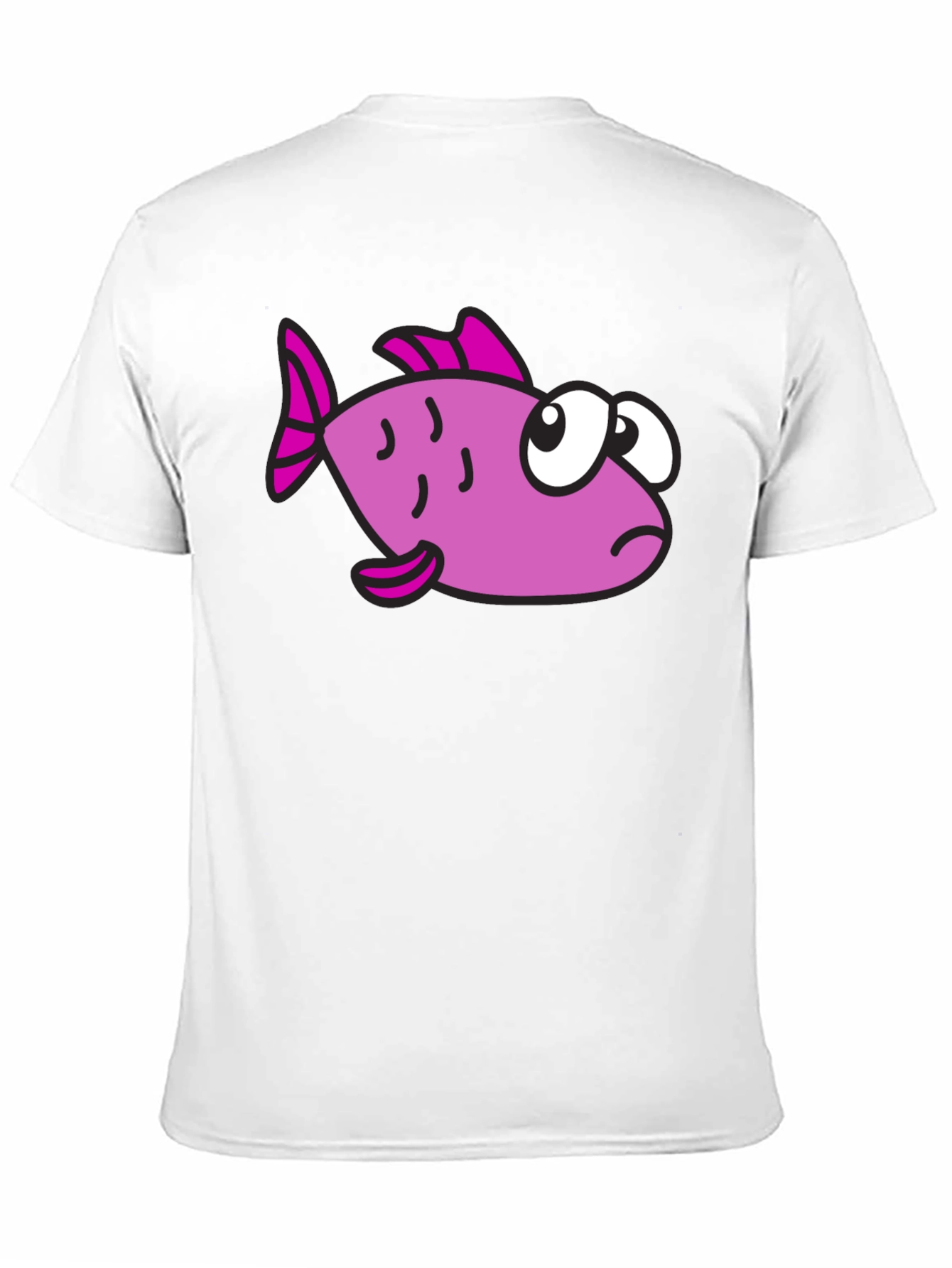 Funny Cartoon Fish Black T-Shirt