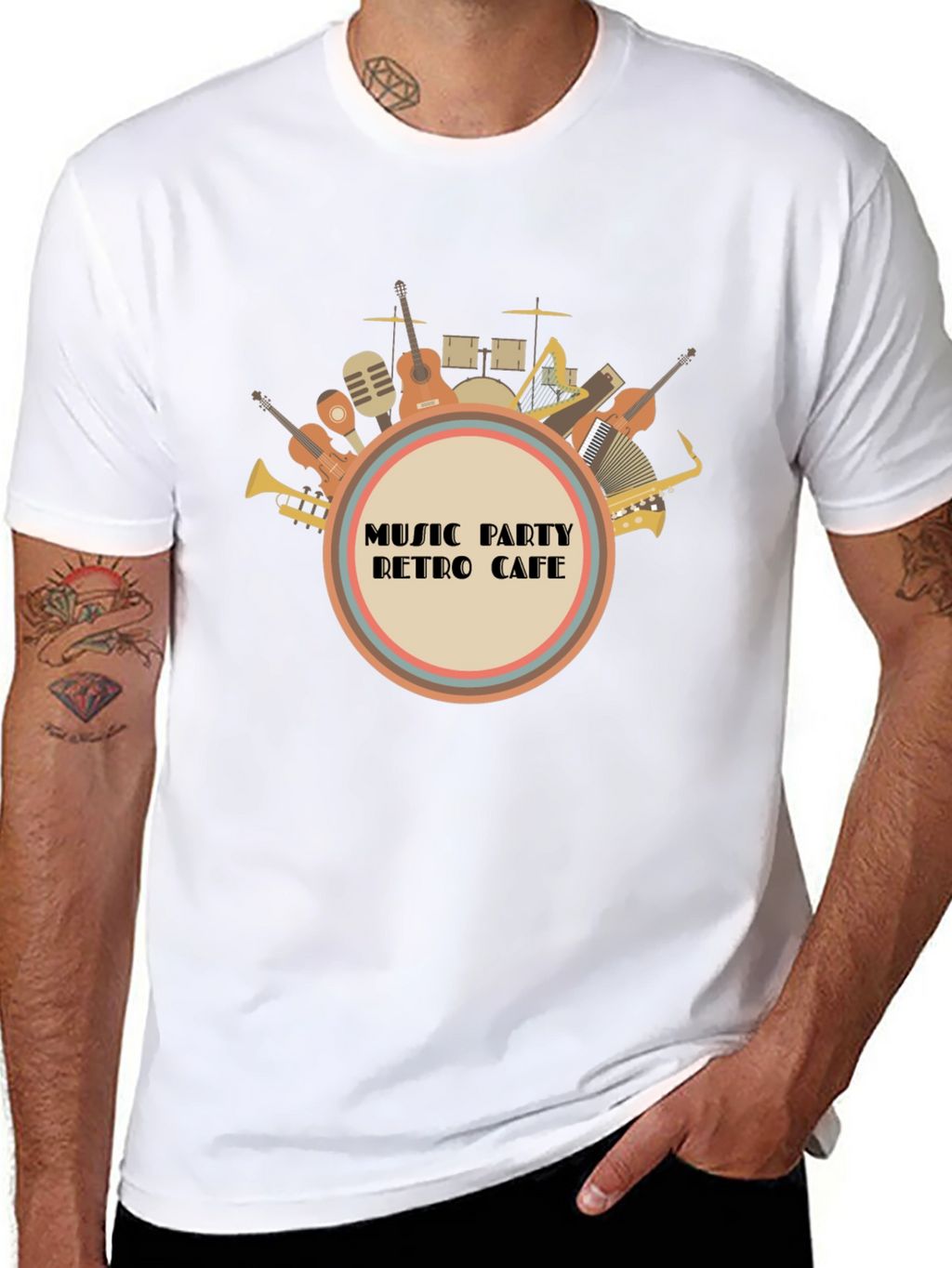 Music Party Retro Cafe Graphic Tee