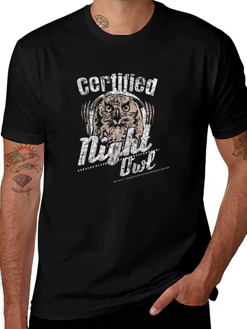 Certified Night Owl Graphic T-Shirt - Black