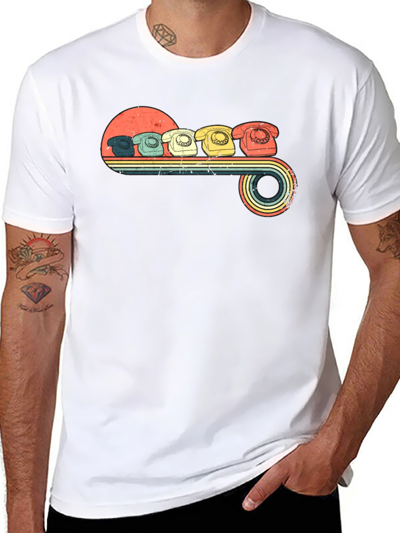 Vintage Rotary Phones Graphic T-Shirt