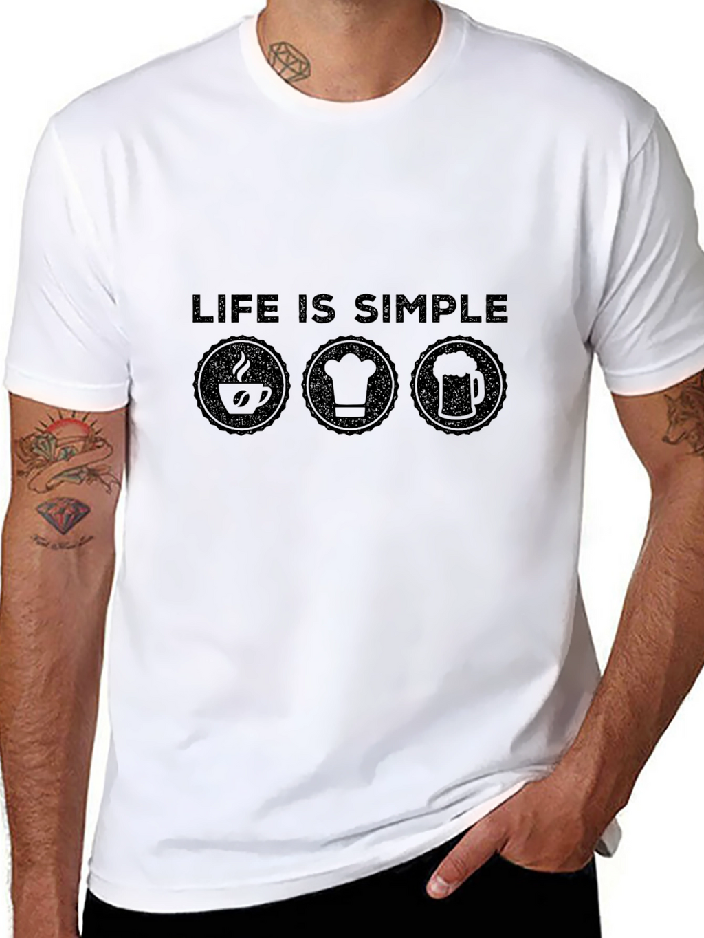 Life is Simple T-Shirt - Coffee Chef Beer