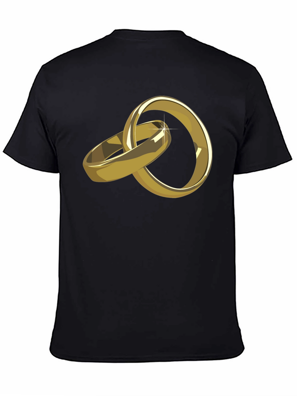 Gold Wedding Rings Graphic Tee - Stylish Black T-Shirt