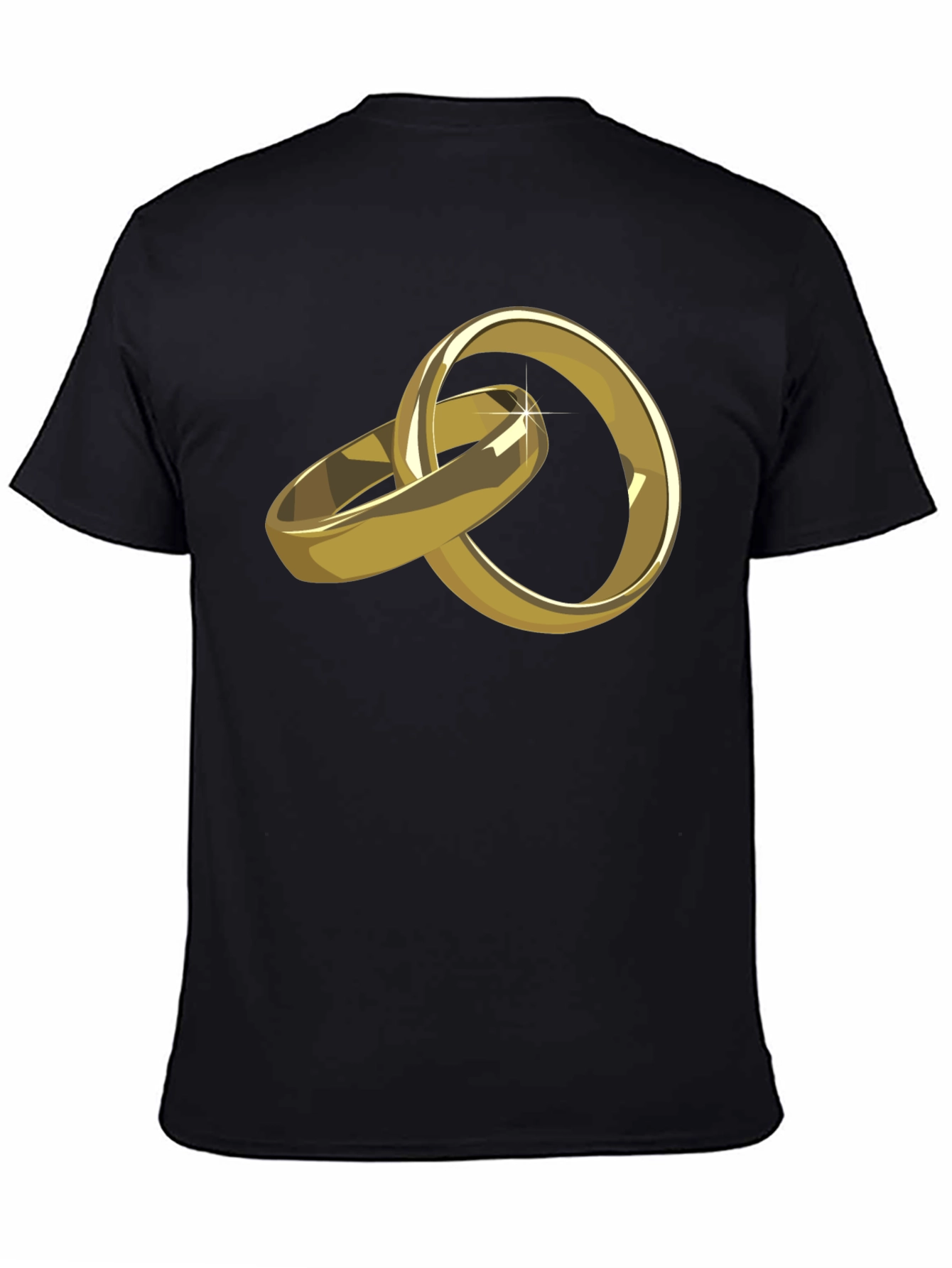 Gold Wedding Rings Graphic Tee - Stylish Black T-Shirt