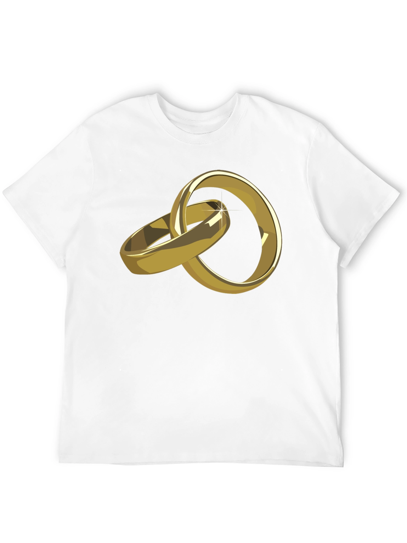 Gold Wedding Rings Graphic Tee - Stylish Black T-Shirt