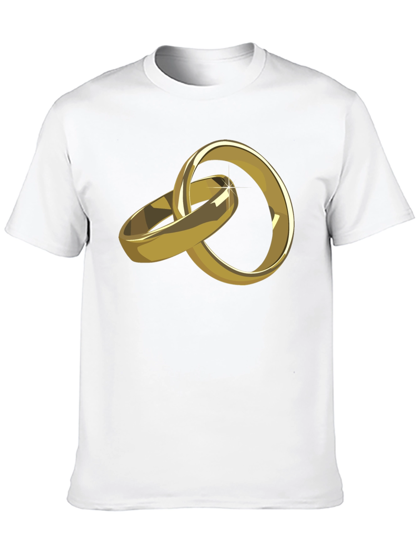 Gold Wedding Rings Graphic Tee - Stylish Black T-Shirt