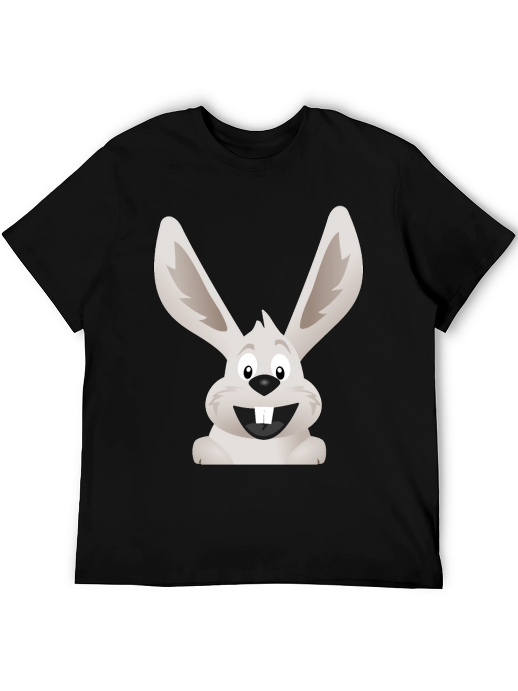 Funny Bunny Graphic Tee - Black Cotton T-Shirt