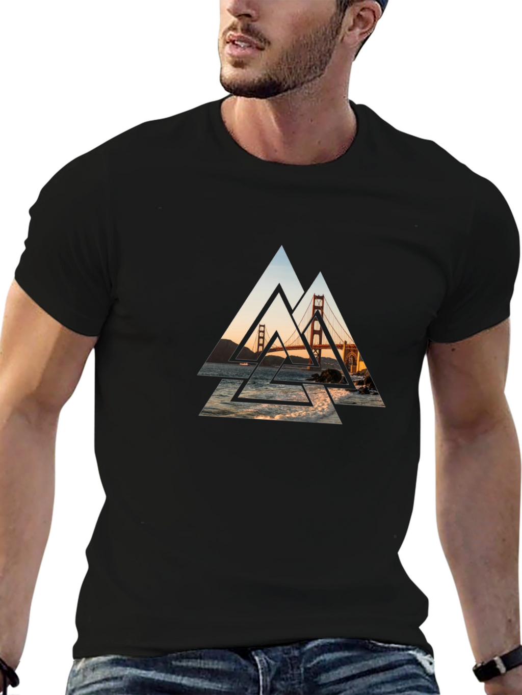 Golden Gate Bridge Graphic Tee - Black