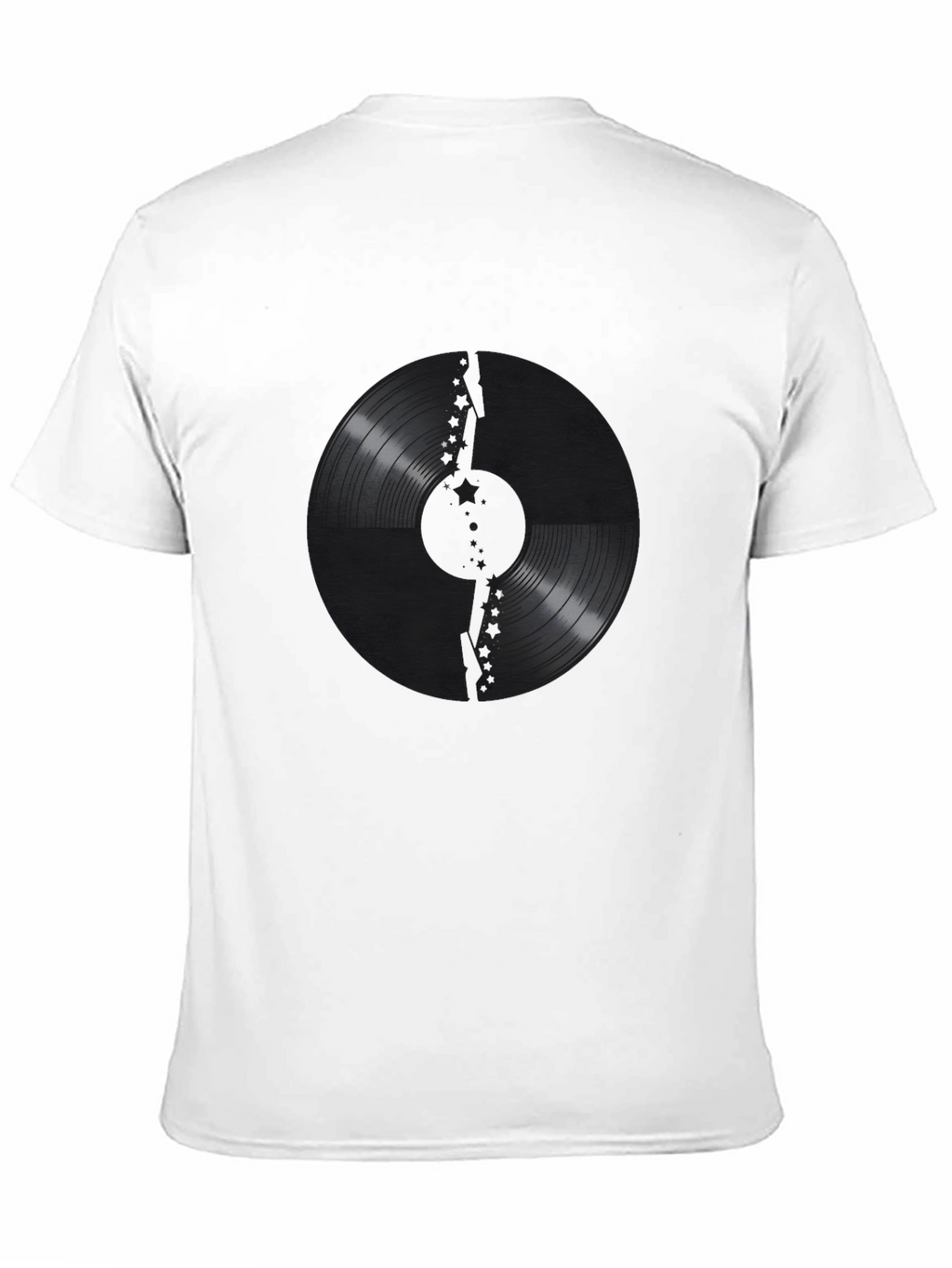 Vinyl Record Graphic Print Black T-Shirt