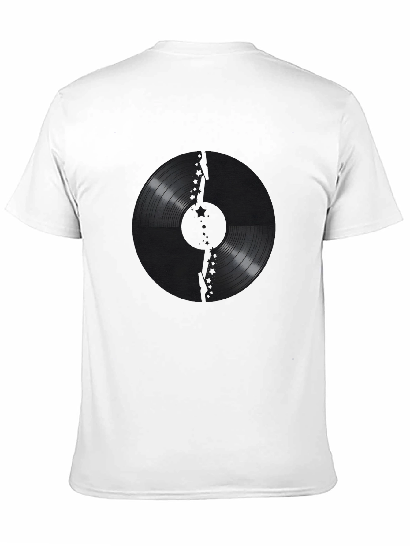 Vinyl Record Graphic Print Black T-Shirt