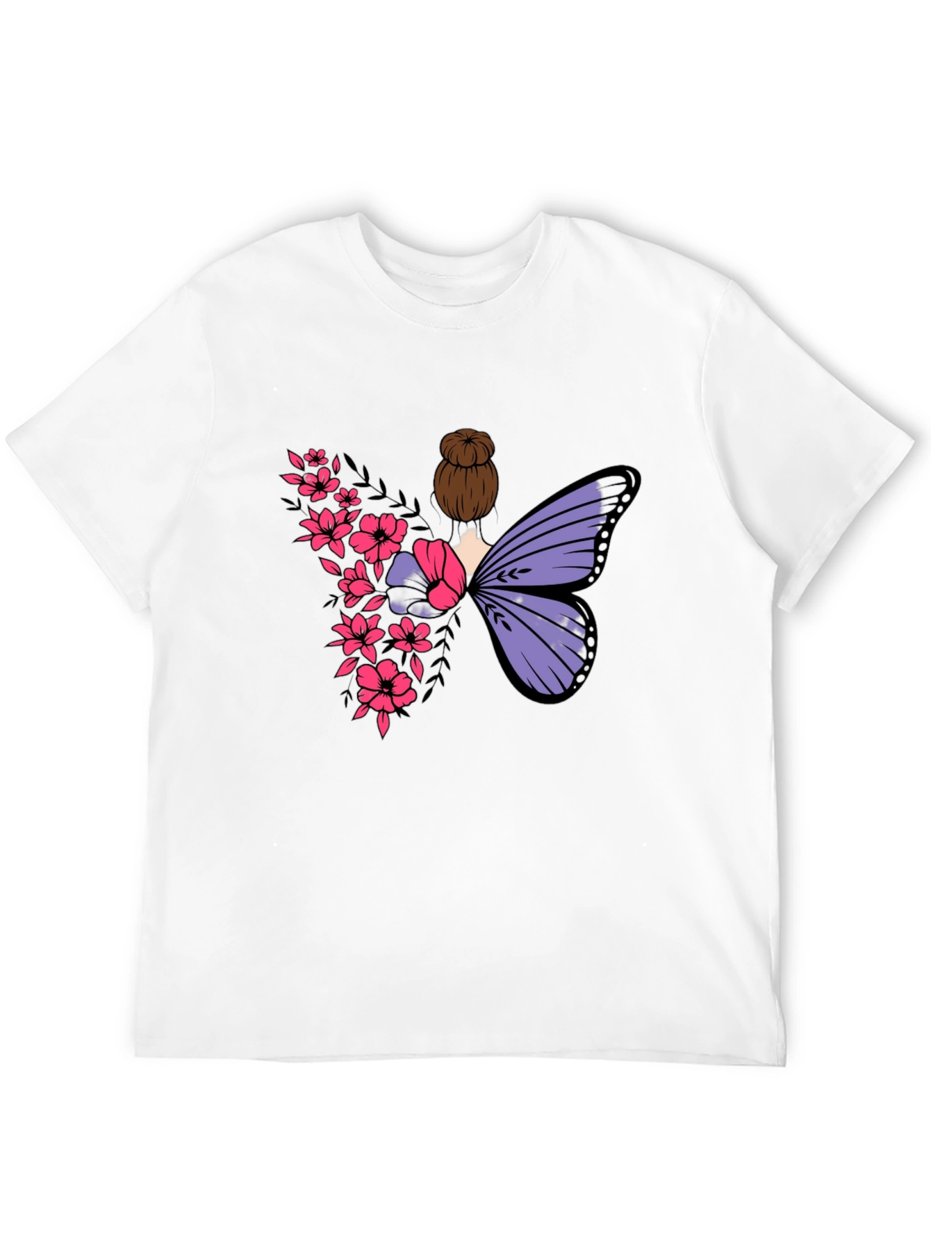 Butterfly Floral Graphic Tee - Mens Black T-Shirt